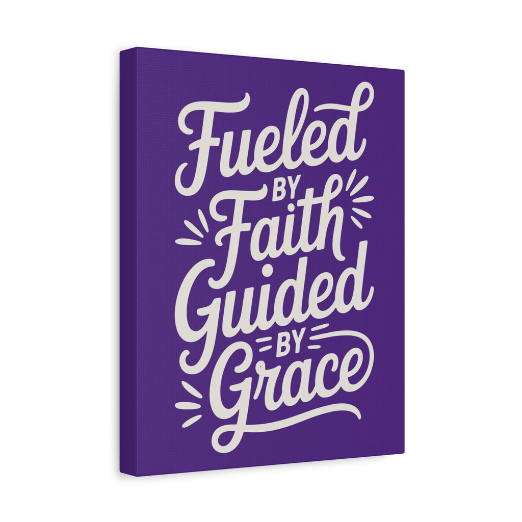 Purple Stretched Canvas Art, Motivational Wall Decor, Home Inspirational Art, Faith-Based Decor, Gift for Faith Lovers