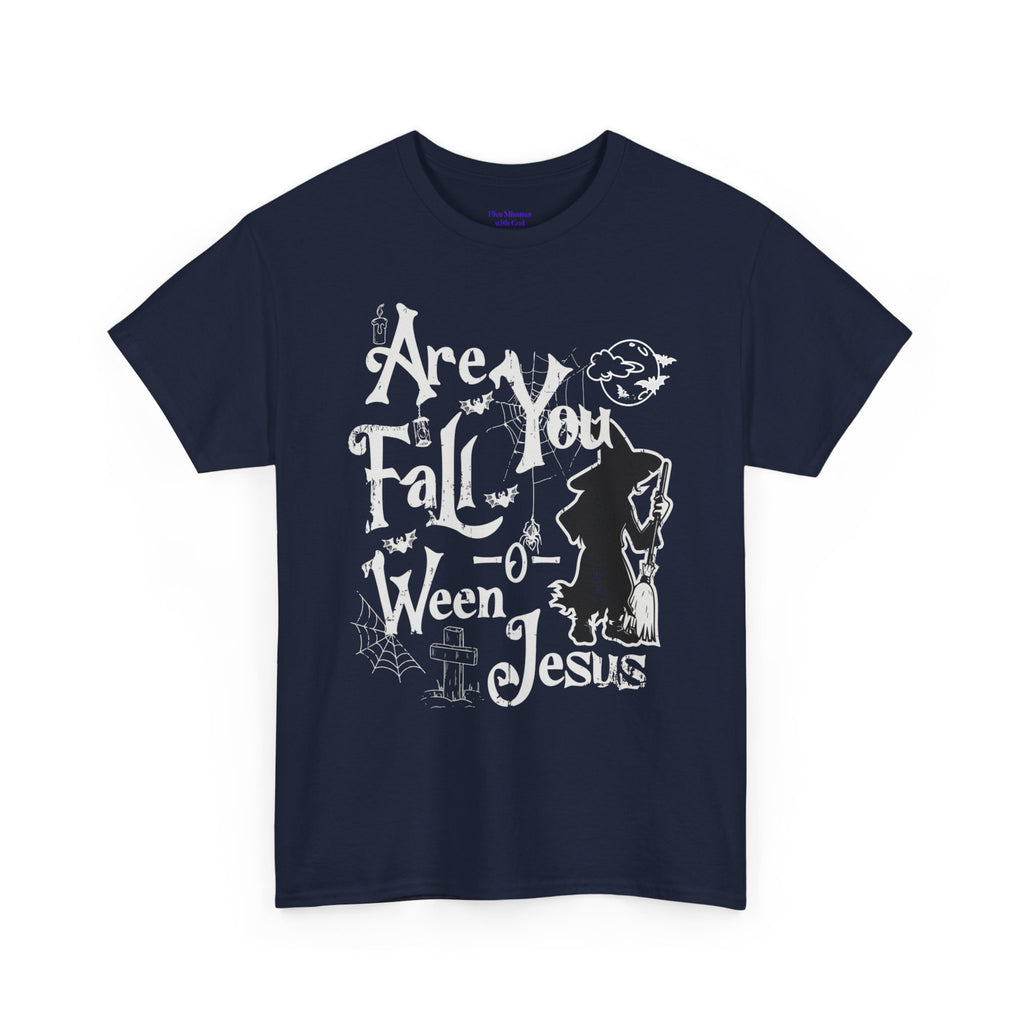 Fall-Themed Unisex Heavy Cotton Tee - Halloween, Jesus Celebration, Autumn Vibes, Casual Wear, Gift Idea