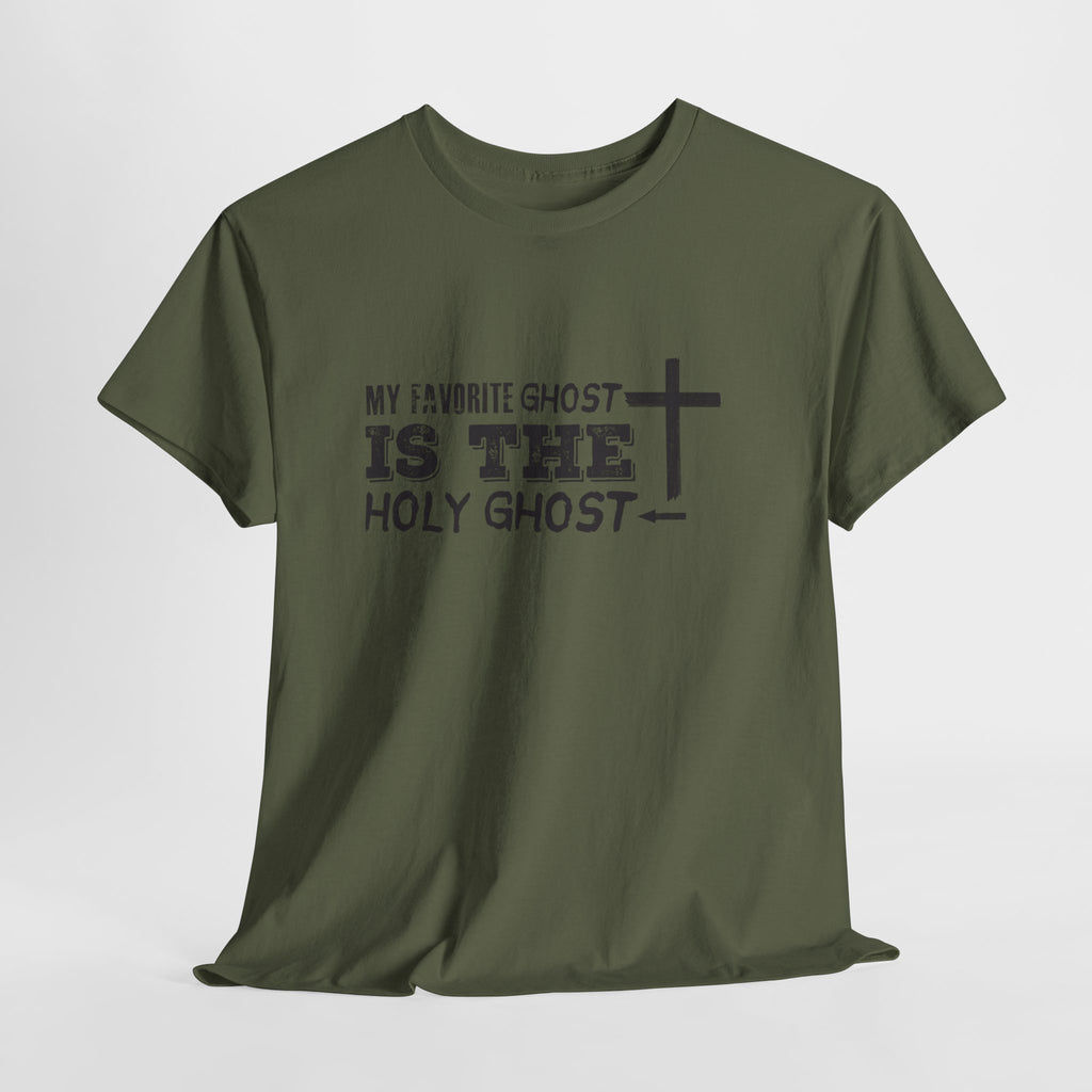 Unisex Cotton Tee - My Favorite Ghost is the Holy Ghost Shirt, Religious T-Shirt, Christian Apparel, Spiritual Gift, Halloween Shirt