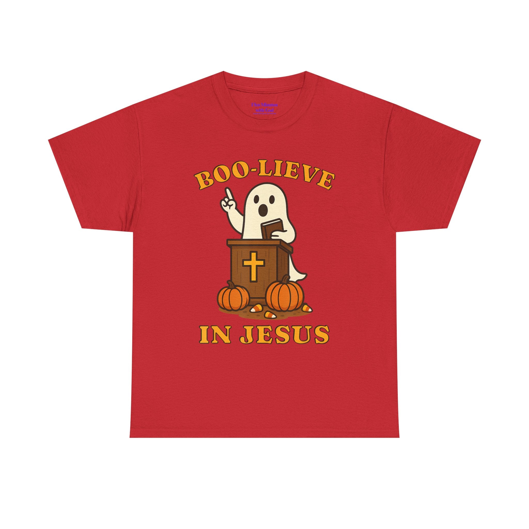 Boo-Lieve in Jesus Tee, Halloween Shirt, Unisex Cotton Tee, Fall Fashion, Religious T-Shirt, Spooky Season Apparel