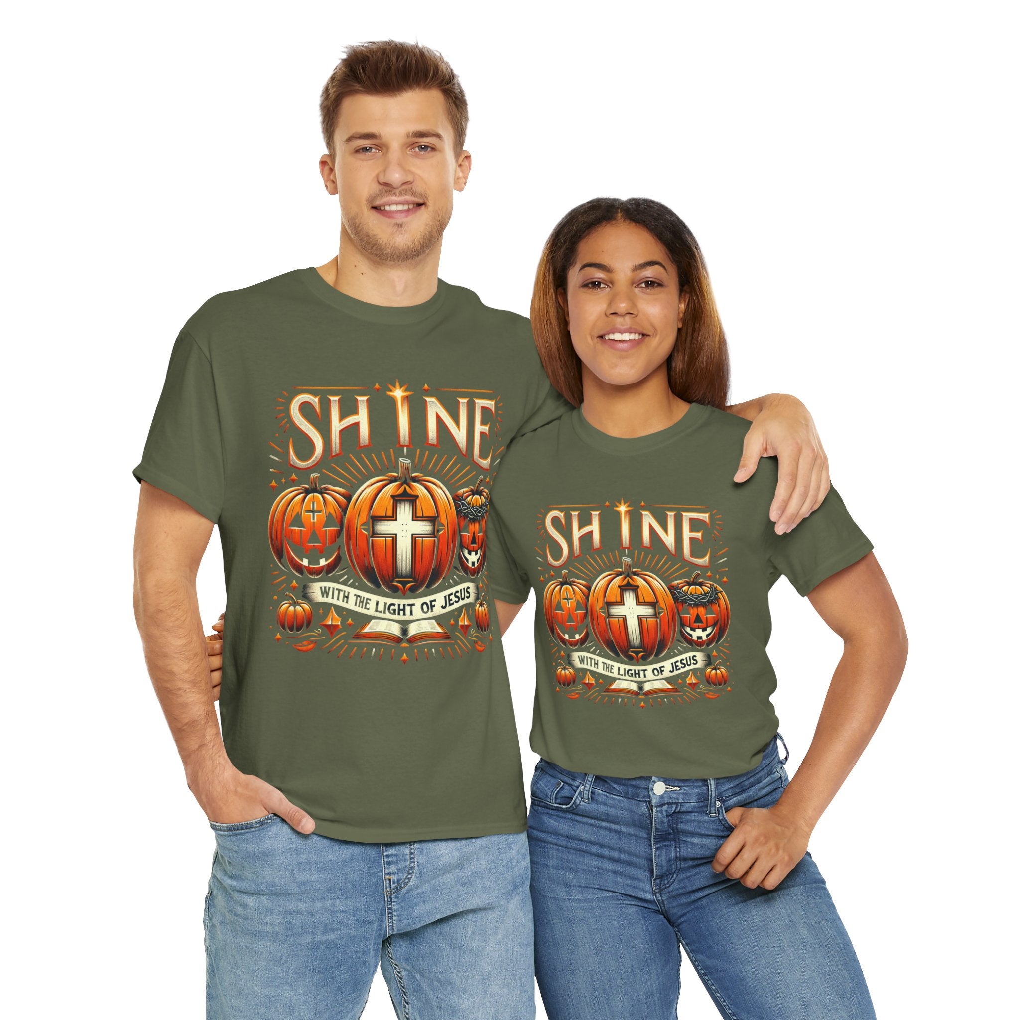 Halloween Jesus Graphic Tee | Unisex Cotton T-Shirt, Spooky Season Apparel, Faith-Based Shirt, Autumn Fashion, Christian Gift