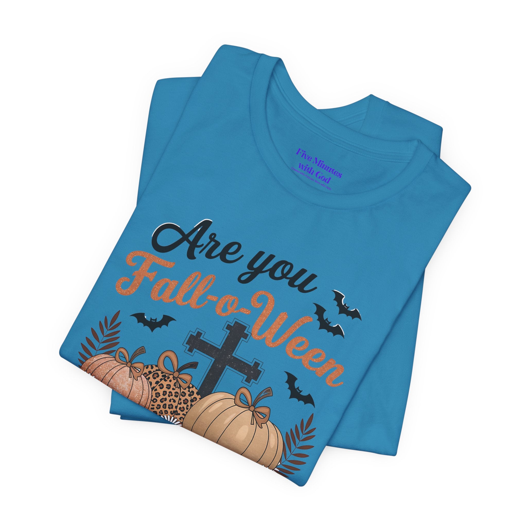 Fall-themed Christian Tee, Are You Fall-o-Ween Jesus?, Unisex Halloween Shirt, Autumn Faith T-Shirt, Pumpkin Design Top