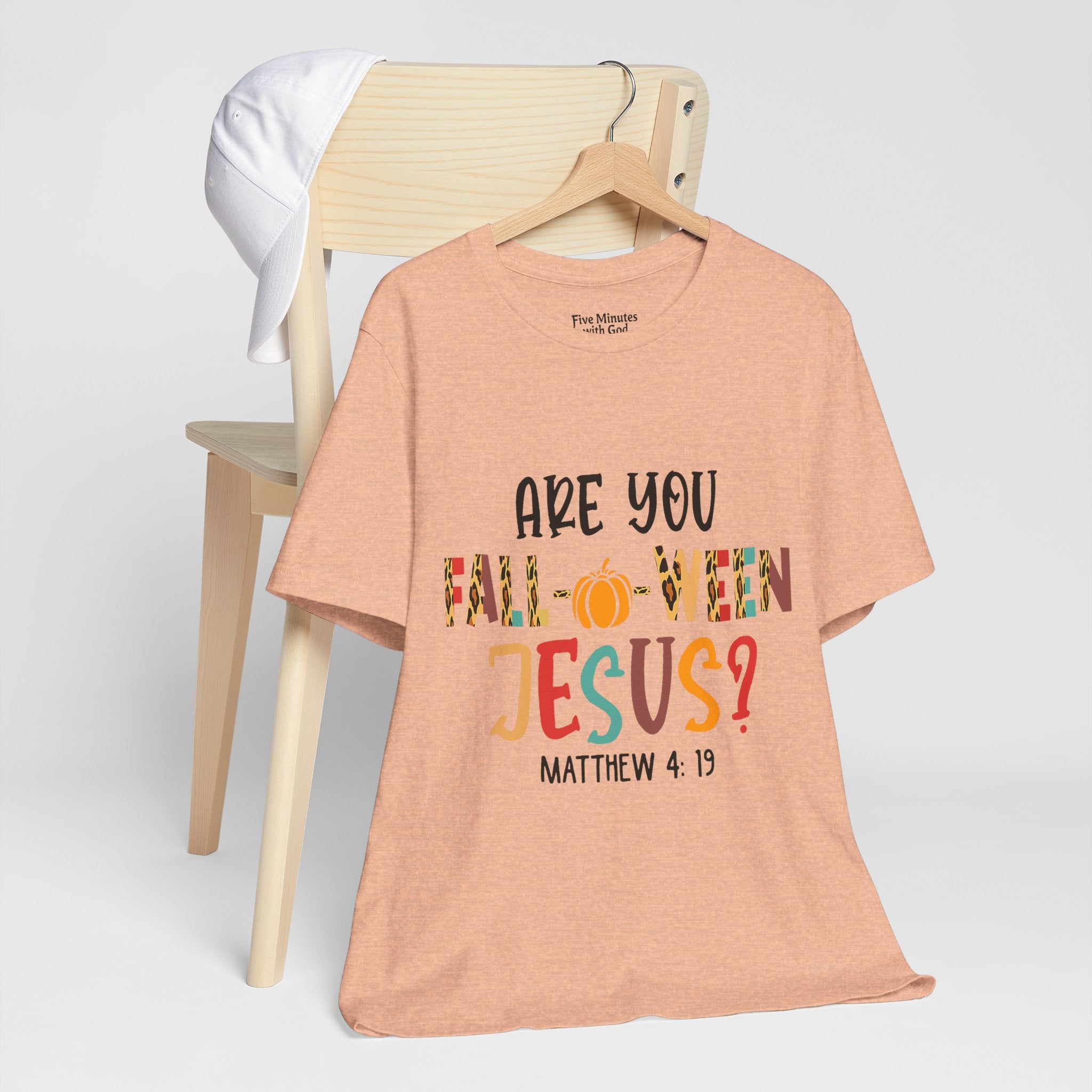 Fall-Themed Jesus Tee | Unisex Jersey Short Sleeve T-Shirt, Halloween Church Wear, Faith-Based Gift, Cozy Casual Top