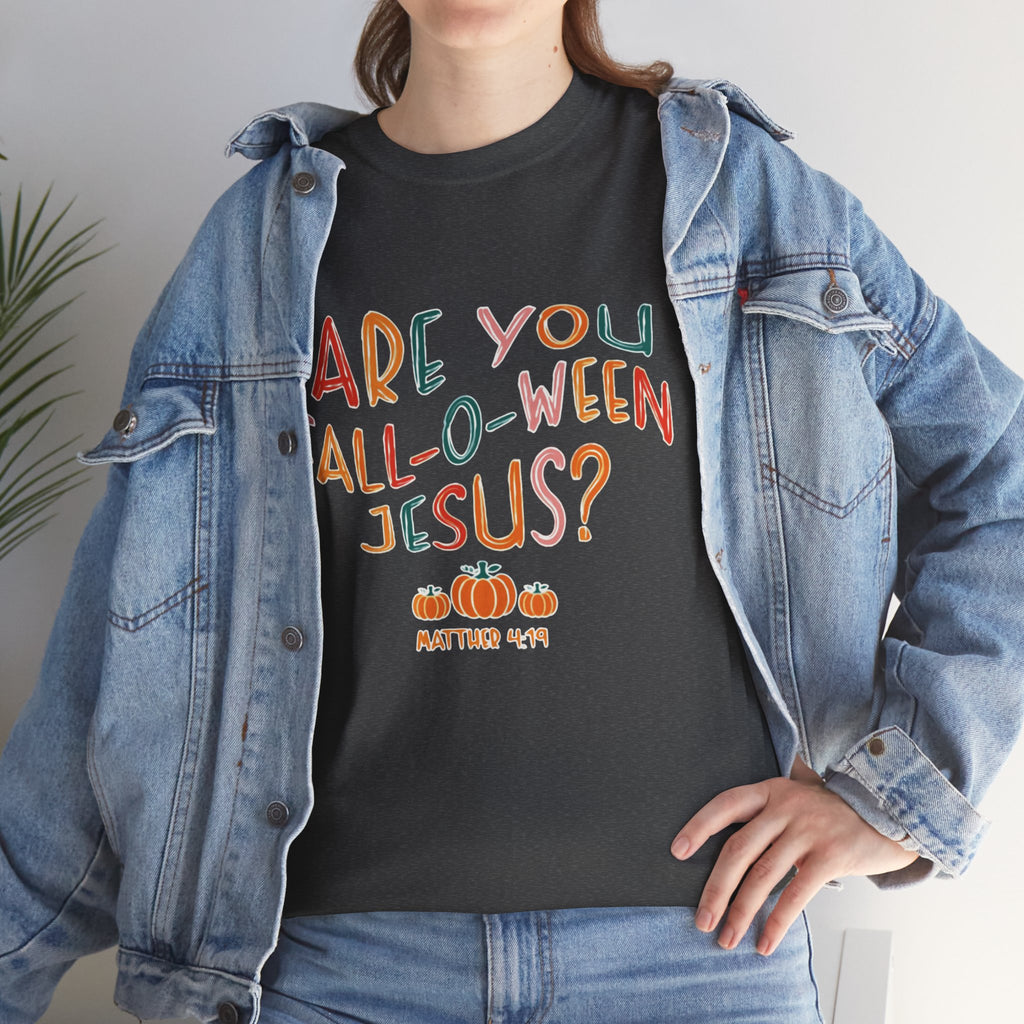 Unisex Fall-O-Ween Jesus Tee, Halloween T-Shirt, Christian Apparel, Autumn Fashion, Fun Holiday Shirt, Pumpkin Theme