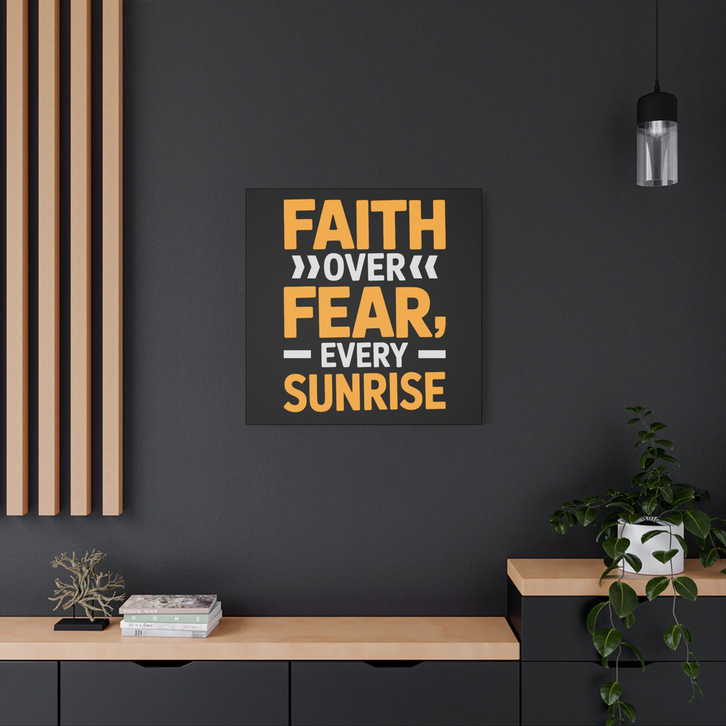 Inspirational Wall Art, Motivation Decor, Faith over Fear Canvas, Uplifting Home Decoration, Perfect Gift for New Beginnings
