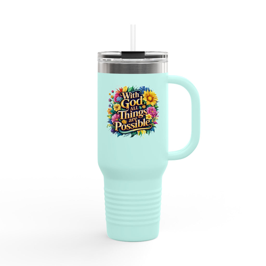 Inspirational Travel Mug, 40oz Insulated Coffee Cup, Floral Design, Motivational Gift for Travelers, Perfect for Road Trips, Keep [...]