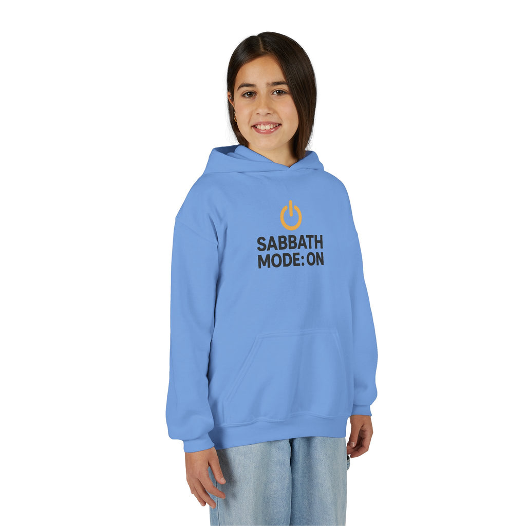 Sabbath Mode Youth Hoodie, Comfortable Hooded Sweatshirt for Kids, Perfect for Religious Observances, Christian Gift, Sunday Wear