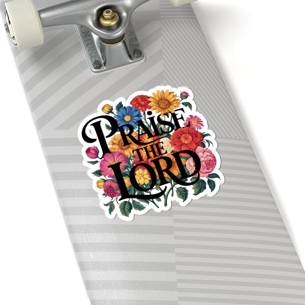 Floral Praise the Lord Stickers | Inspirational Decor, Bible Study Supplies, Christian Gifts, Laptop Stickers, Faith-Based Art