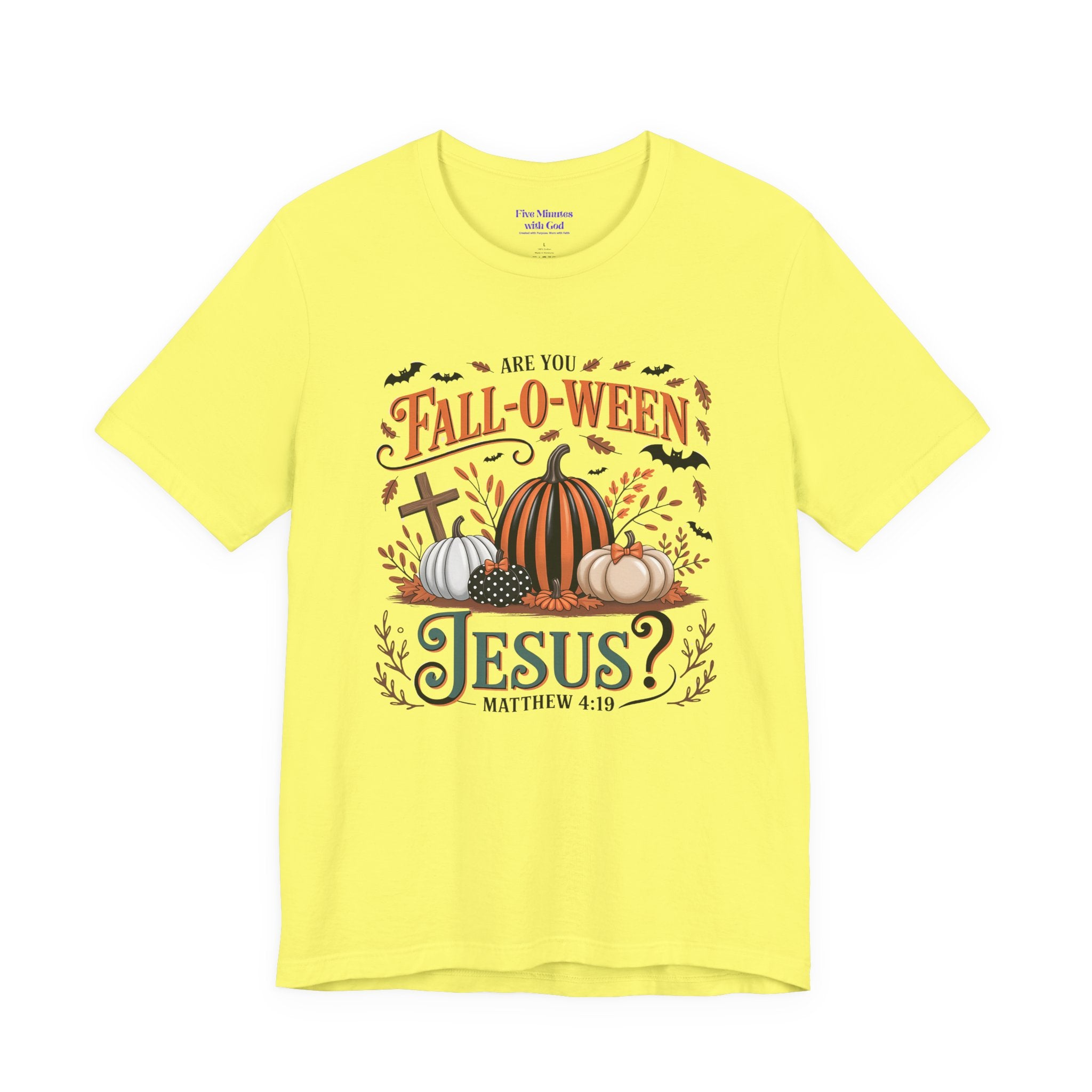 Fall-O-Ween Jesus Tee, Funny Fall T-Shirt, Unisex Pumpkin Shirt, Halloween Christian Top, Autumn Graphic Tee, Religious Casual Wear