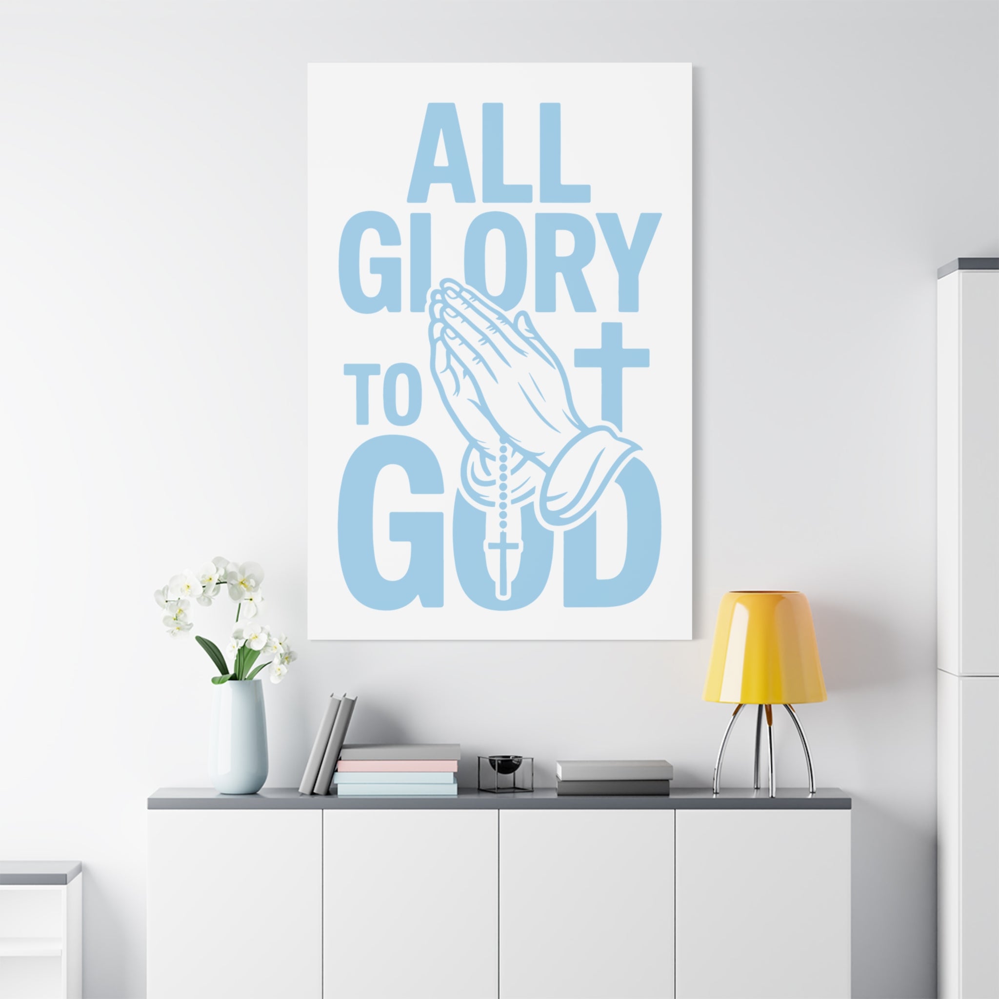 Religious Wall Art Canvas Print, Christian Home Decor, Inspirational Gift, Praying Hands Artwork, Faith Decor for Church