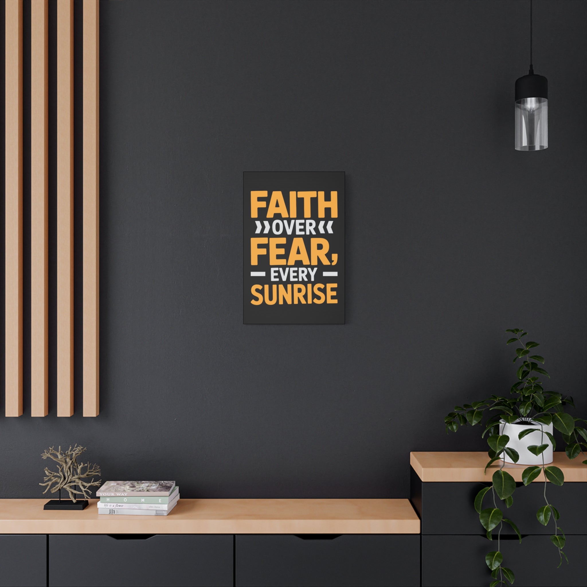 Inspirational Wall Art, Motivation Decor, Faith over Fear Canvas, Uplifting Home Decoration, Perfect Gift for New Beginnings