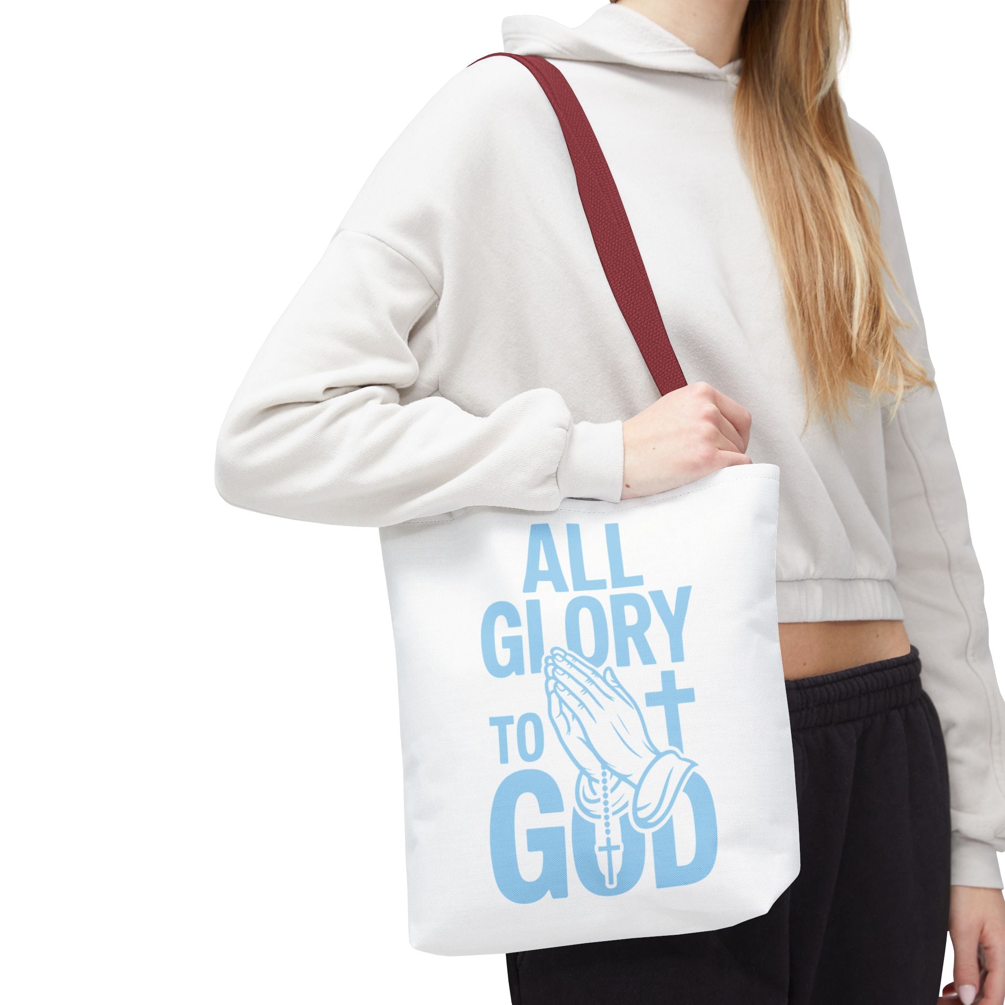 Faith-Inspired Tote Bag, All Glory to God, Christian Gift, Reusable Shopping Bag, Inspirational Tote, Church Event Carryall