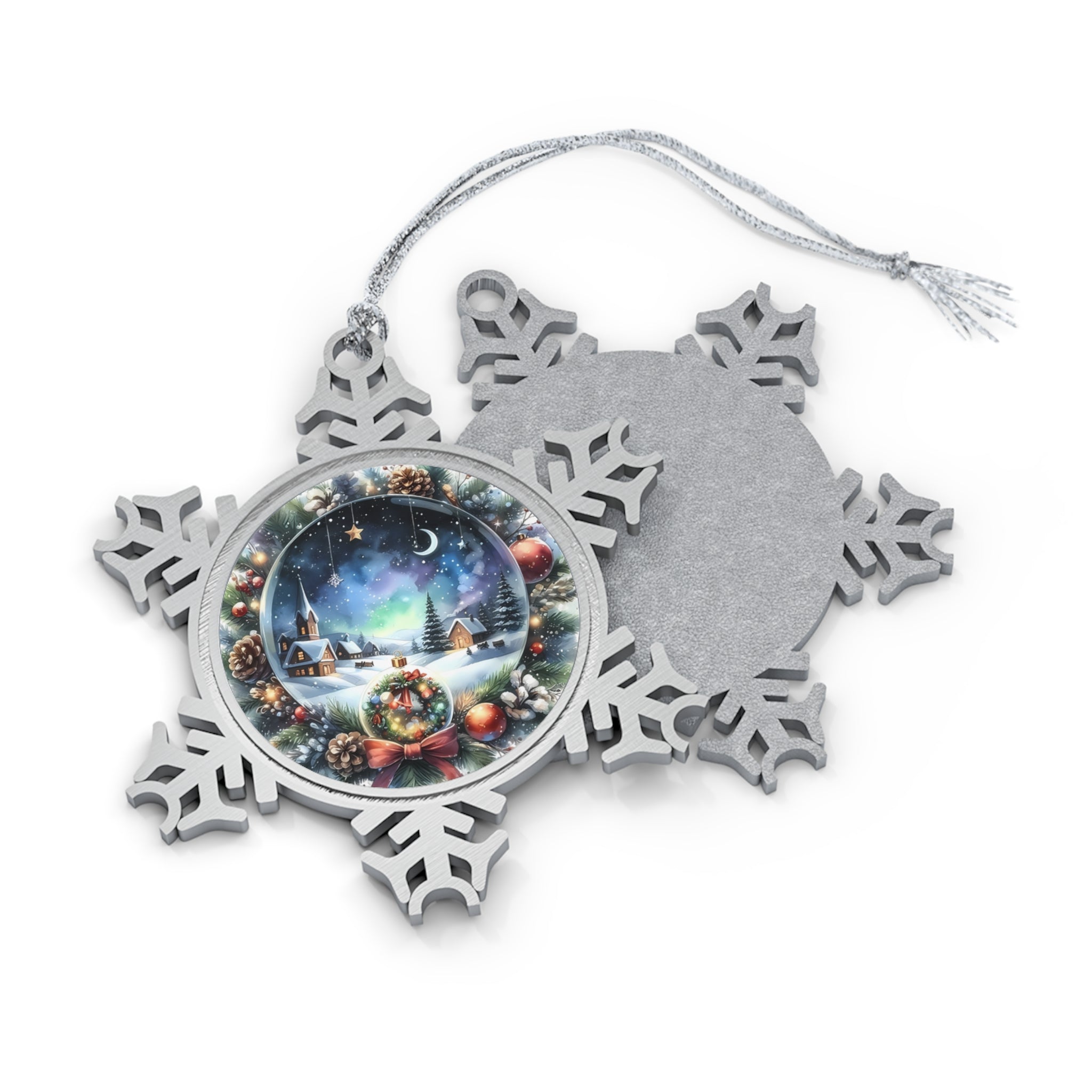 Pewter Snowflake Ornament - Holiday Decor, Christmas Gift, Winter Wonderland Keepsake, Unique Ornament, Tree Decoration