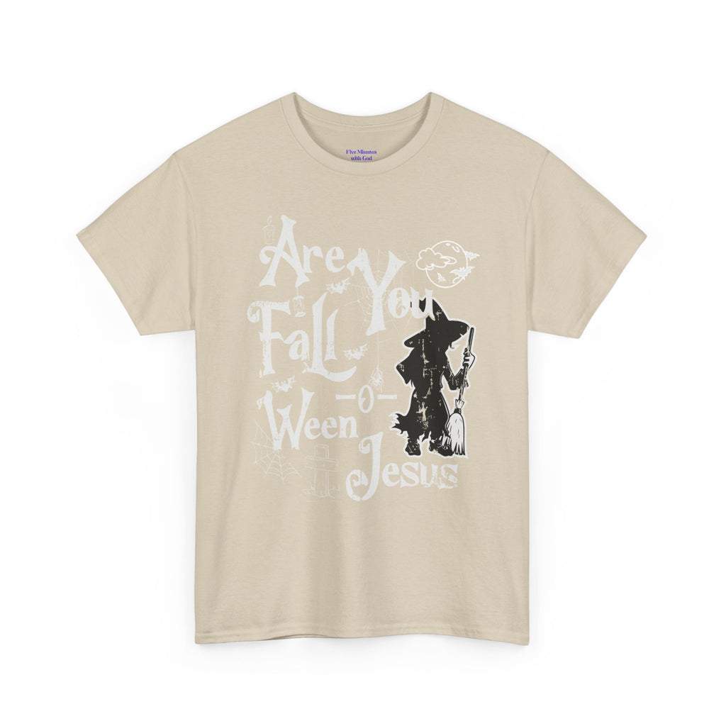 Fall-Themed Unisex Heavy Cotton Tee - Halloween, Jesus Celebration, Autumn Vibes, Casual Wear, Gift Idea