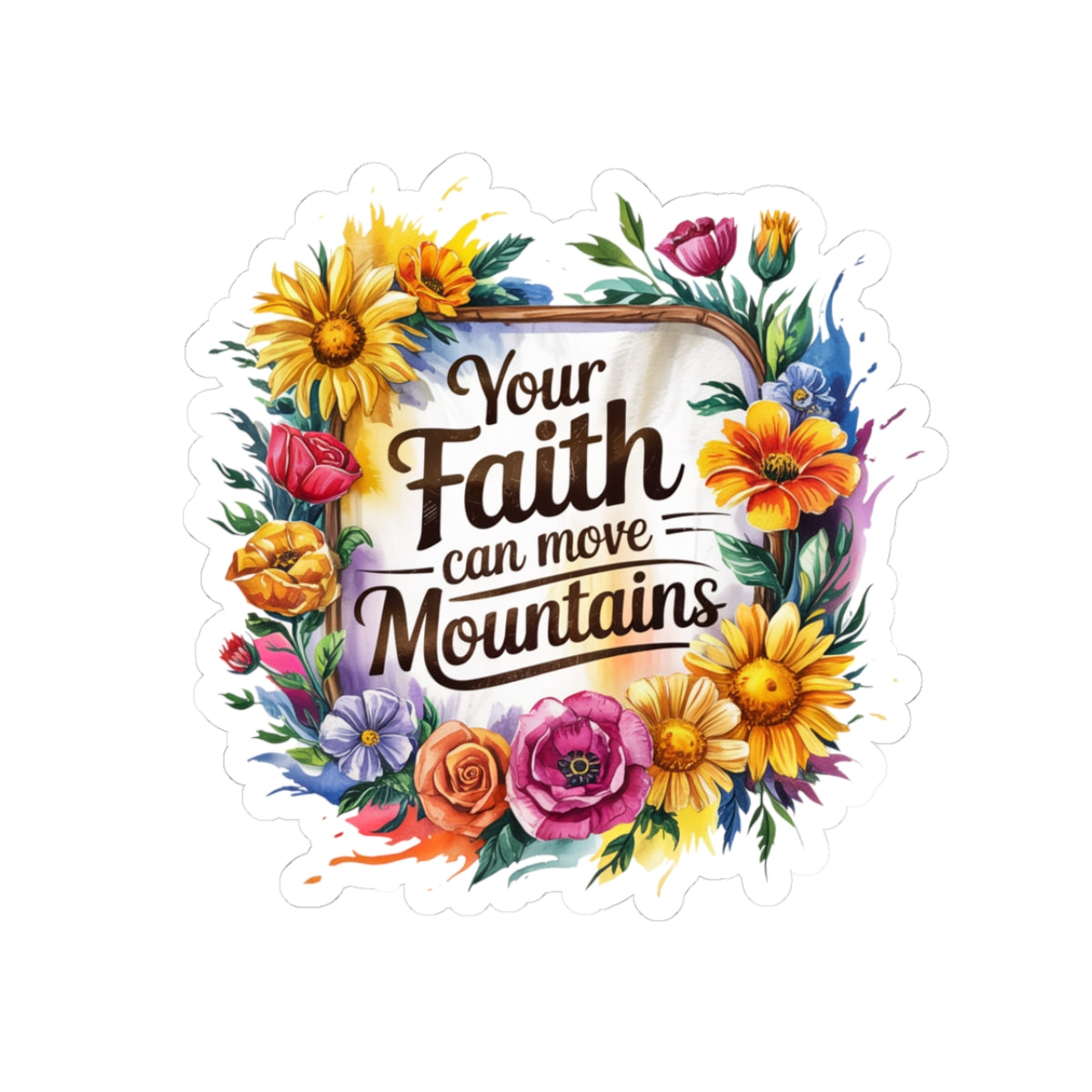 Inspirational Floral Kiss-Cut Stickers | Faith Decor, Bible Quotes, Flower Stickers, Laptop Decals, Gift Ideas