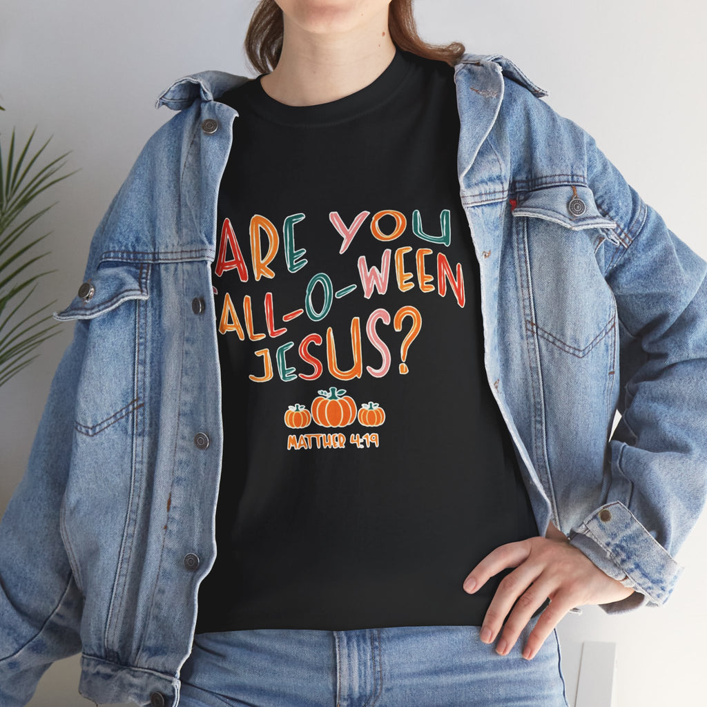 Unisex Fall-O-Ween Jesus Tee, Halloween T-Shirt, Christian Apparel, Autumn Fashion, Fun Holiday Shirt, Pumpkin Theme