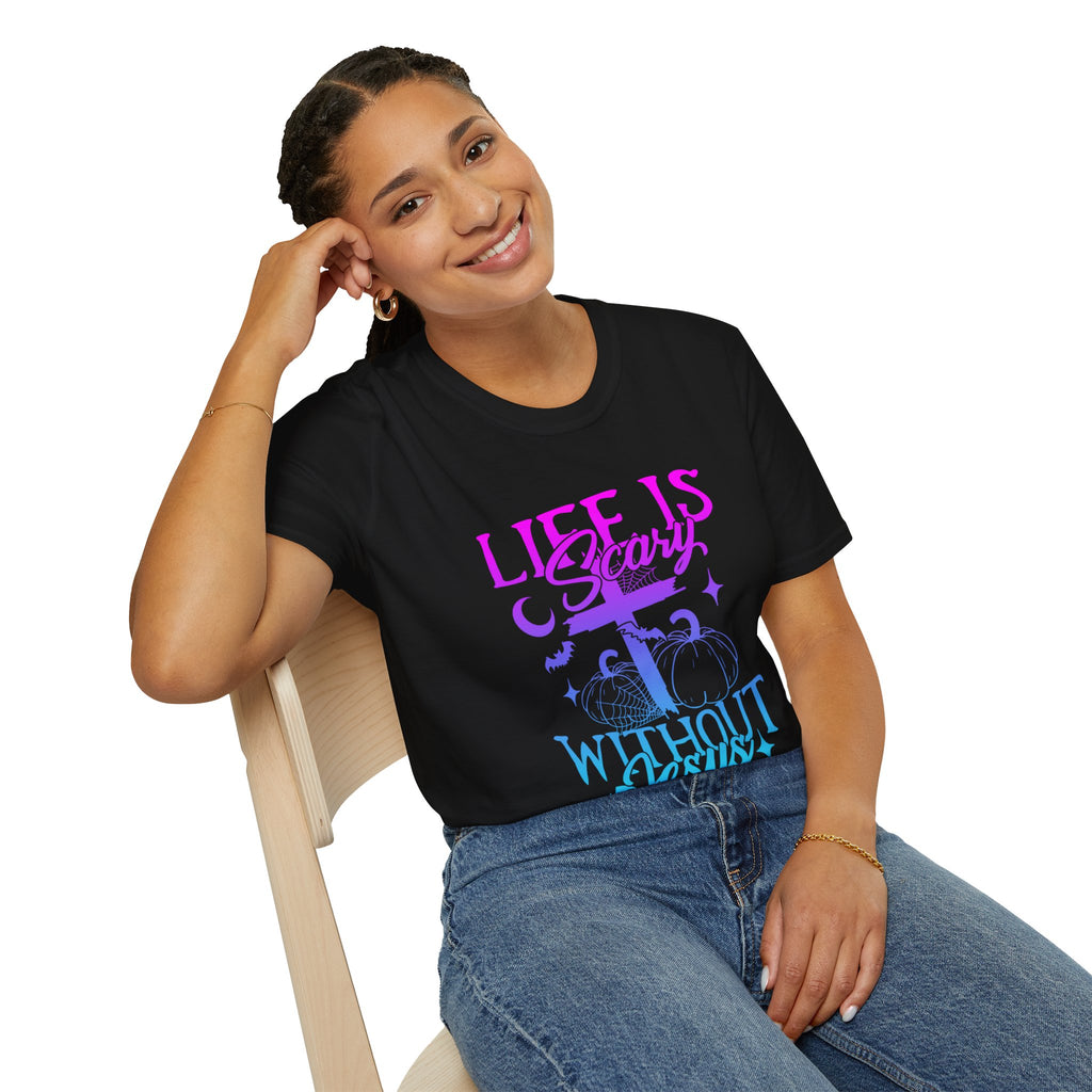 Life is Scary Without Jesus Unisex Softstyle T-Shirt - Faith-Based Graphic Tee, Halloween Outfit, Religious Apparel, Christian Gift, [...]
