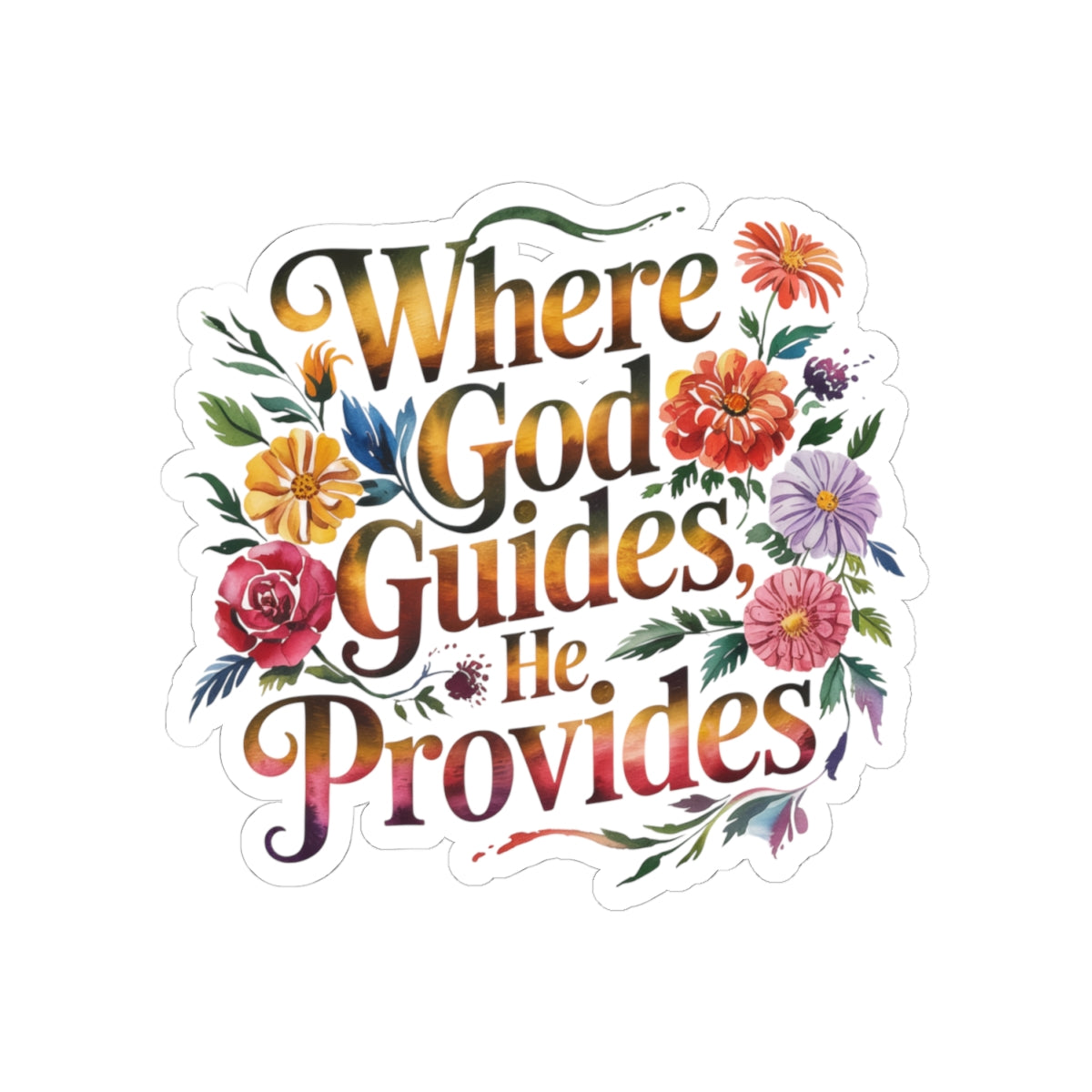Floral Inspirational Stickers, Laptop Decals, Pastel Aesthetic Decor, Gift for Encouragement, Christian Faith Stickers