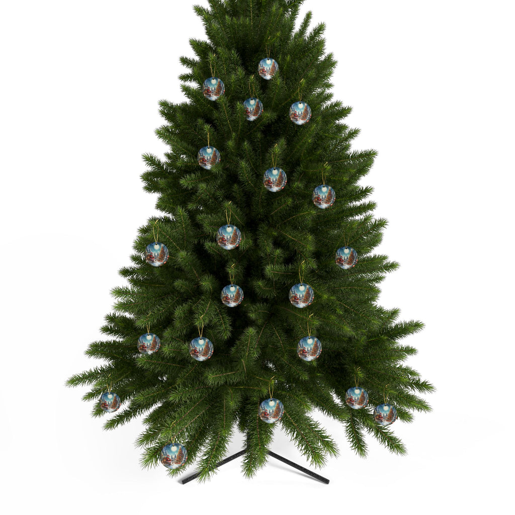 Festive Ceramic Ornaments, Holiday Decor, Christmas Tree Ornaments, Santa Ornament, Winter Decoration, Gift Idea