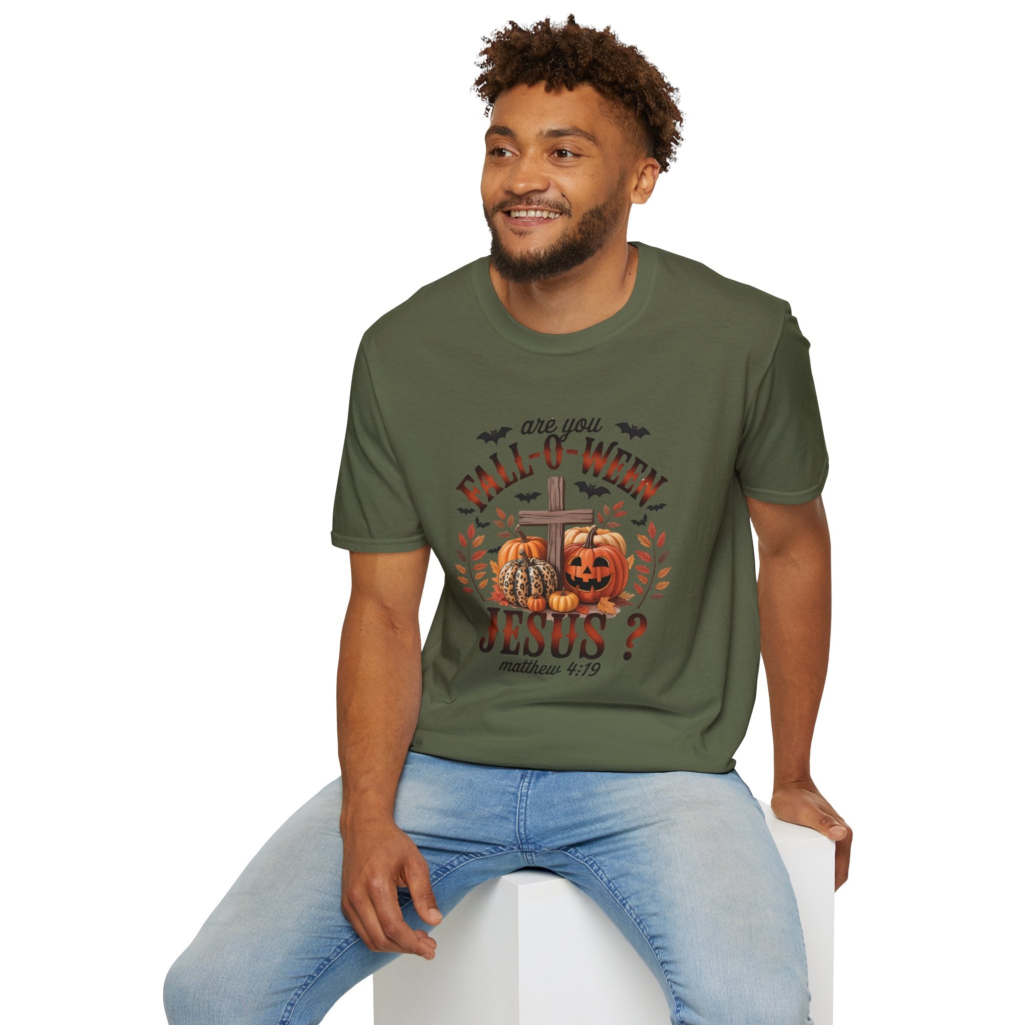 Fall-O-Ween Jesus Unisex T-Shirt, Halloween Tee, Christian Apparel, Fall Shirt, Pumpkin T-Shirt, Autumn Clothing