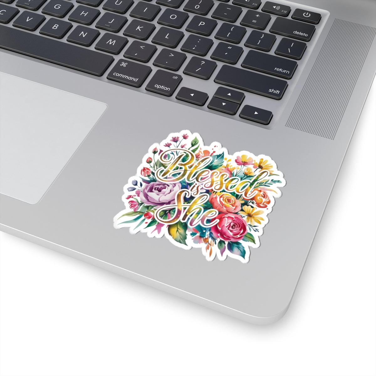 Blessed is She Floral Stickers, Inspirational Kiss-Cut Stickers for Laptops, Journals, Gifts for Her, Christian Decor