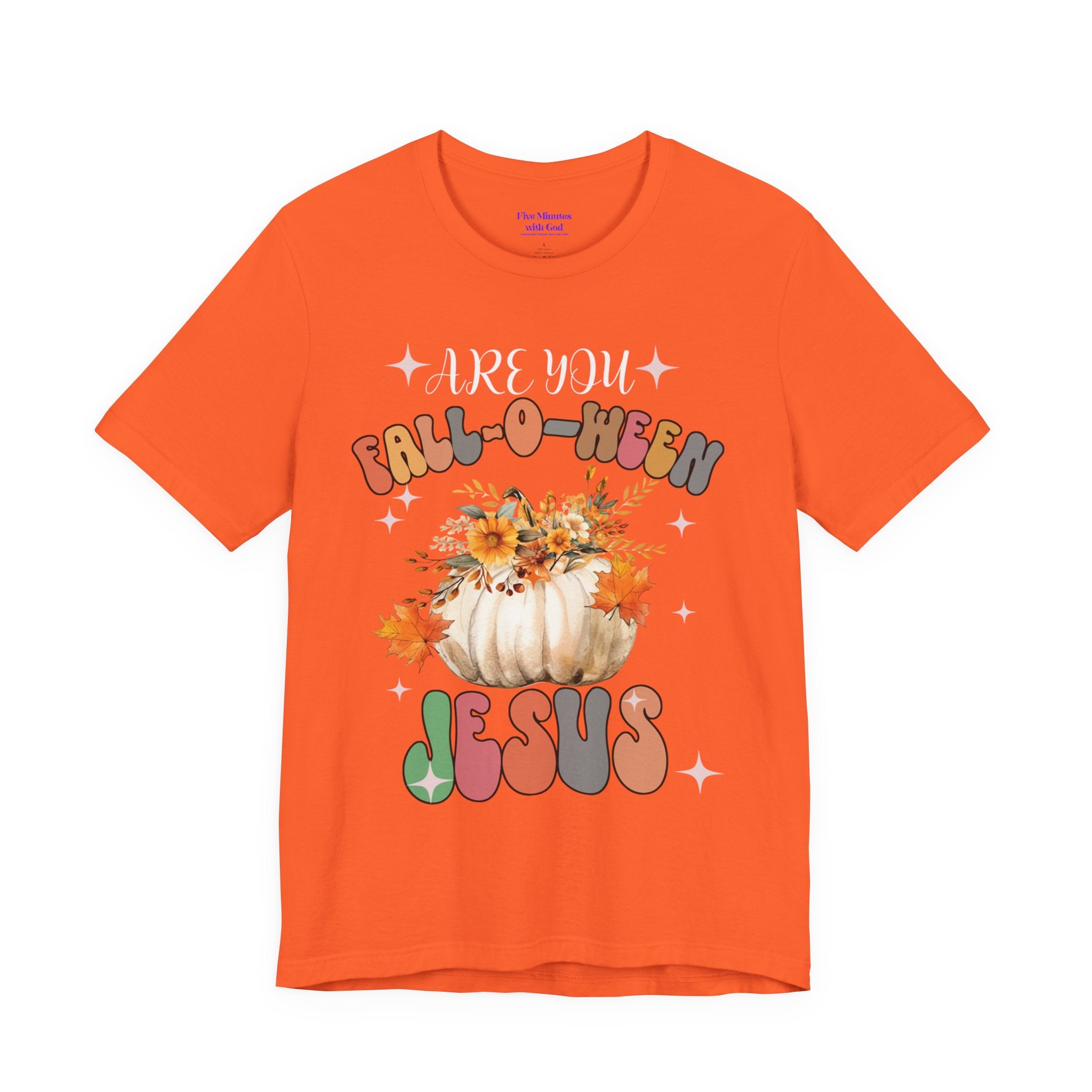 Fall-Themed Jesus Tee, Unisex Jersey T-Shirt, Cozy Autumn Apparel, Thanksgiving Gift, Fall Celebration Shirt, Christian Fashion