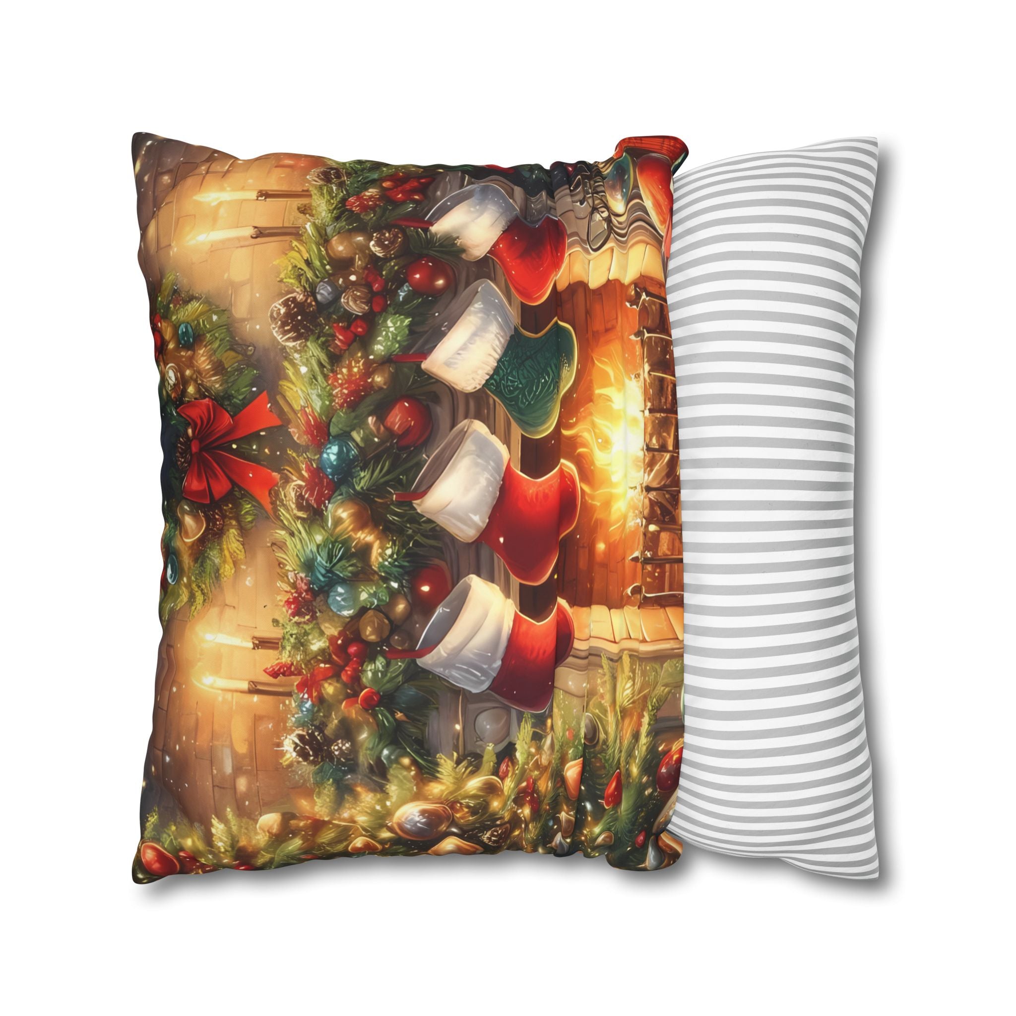 Christmas Stockings Decorative Pillow Cover, Cozy Holiday Home Decor, Festive Cushion for Winter, Gift for Friends & Family