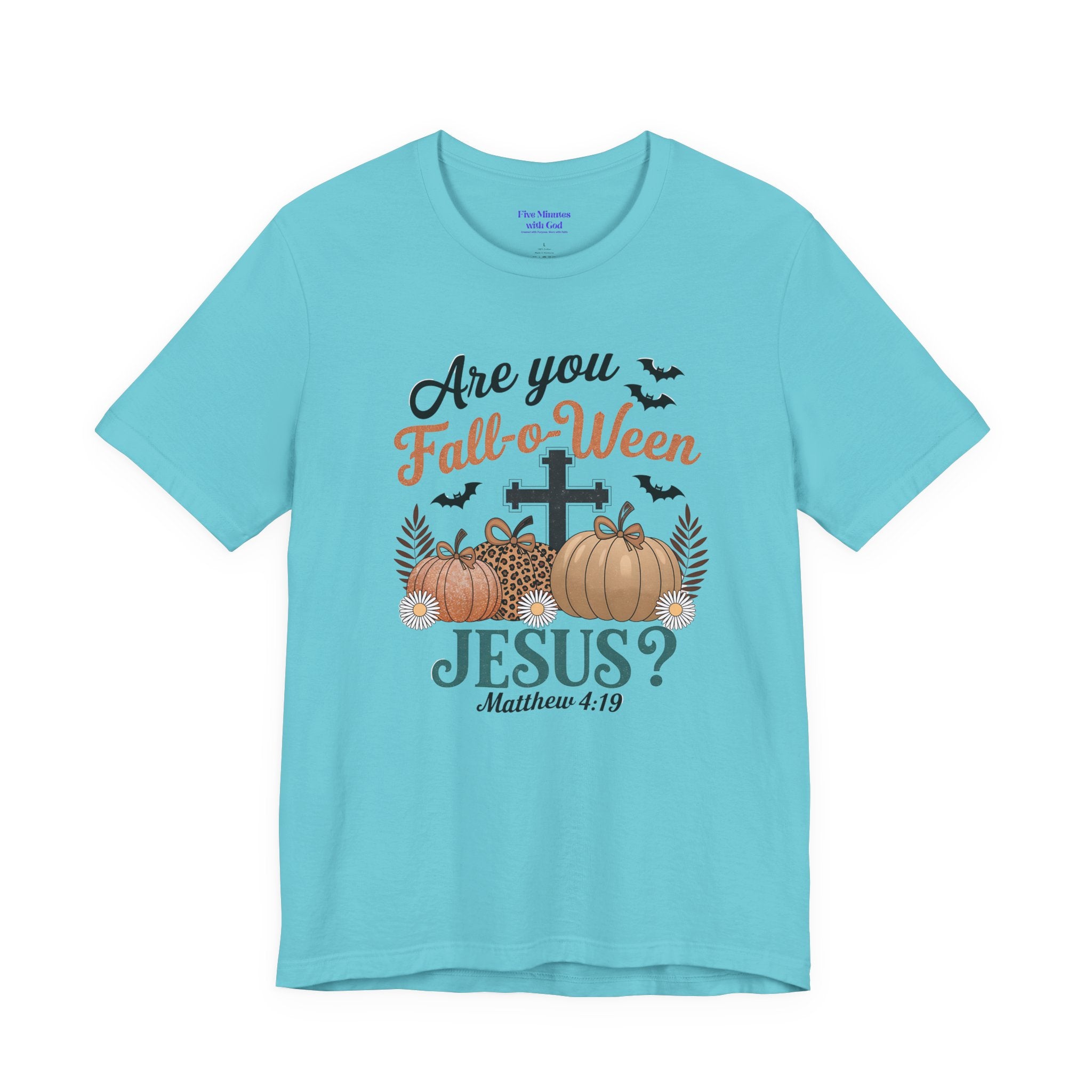 Fall-themed Christian Tee, Are You Fall-o-Ween Jesus?, Unisex Halloween Shirt, Autumn Faith T-Shirt, Pumpkin Design Top