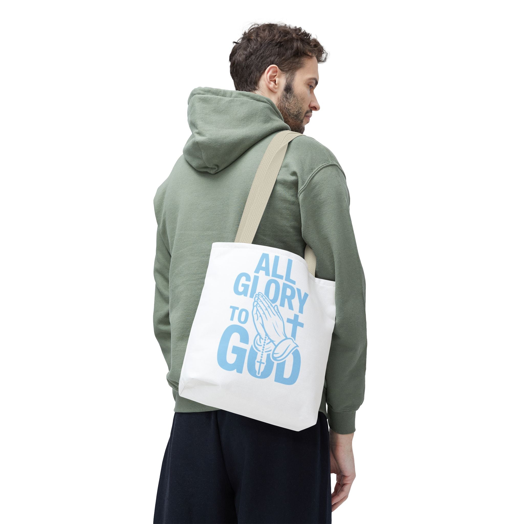 Faith-Inspired Tote Bag, All Glory to God, Christian Gift, Reusable Shopping Bag, Inspirational Tote, Church Event Carryall
