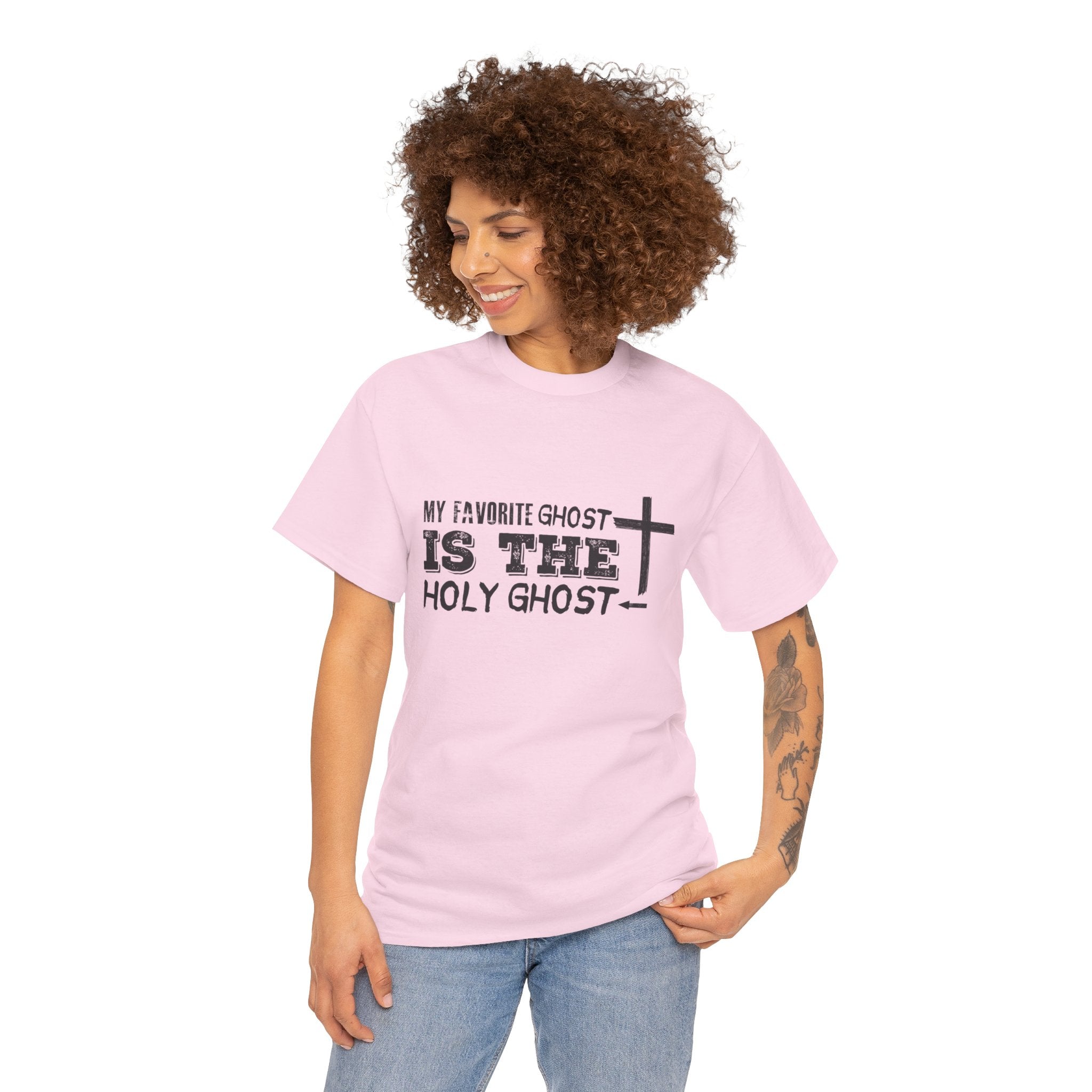 Unisex Cotton Tee - My Favorite Ghost is the Holy Ghost Shirt, Religious T-Shirt, Christian Apparel, Spiritual Gift, Halloween Shirt