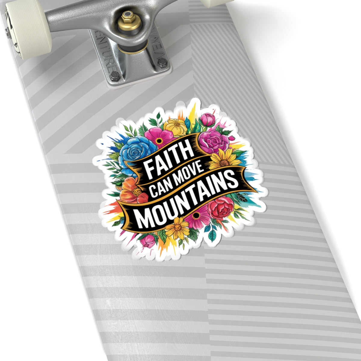 Inspirational Floral Stickers, Faith Can Move Mountains, Laptop Decor, Journal Stickers, Motivational Gifts, Flower Art