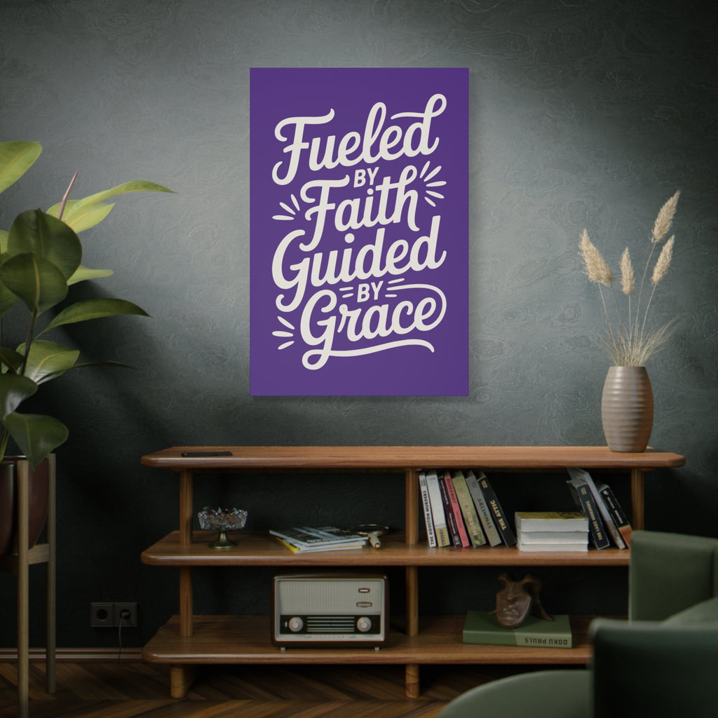 Purple Stretched Canvas Art, Motivational Wall Decor, Home Inspirational Art, Faith-Based Decor, Gift for Faith Lovers