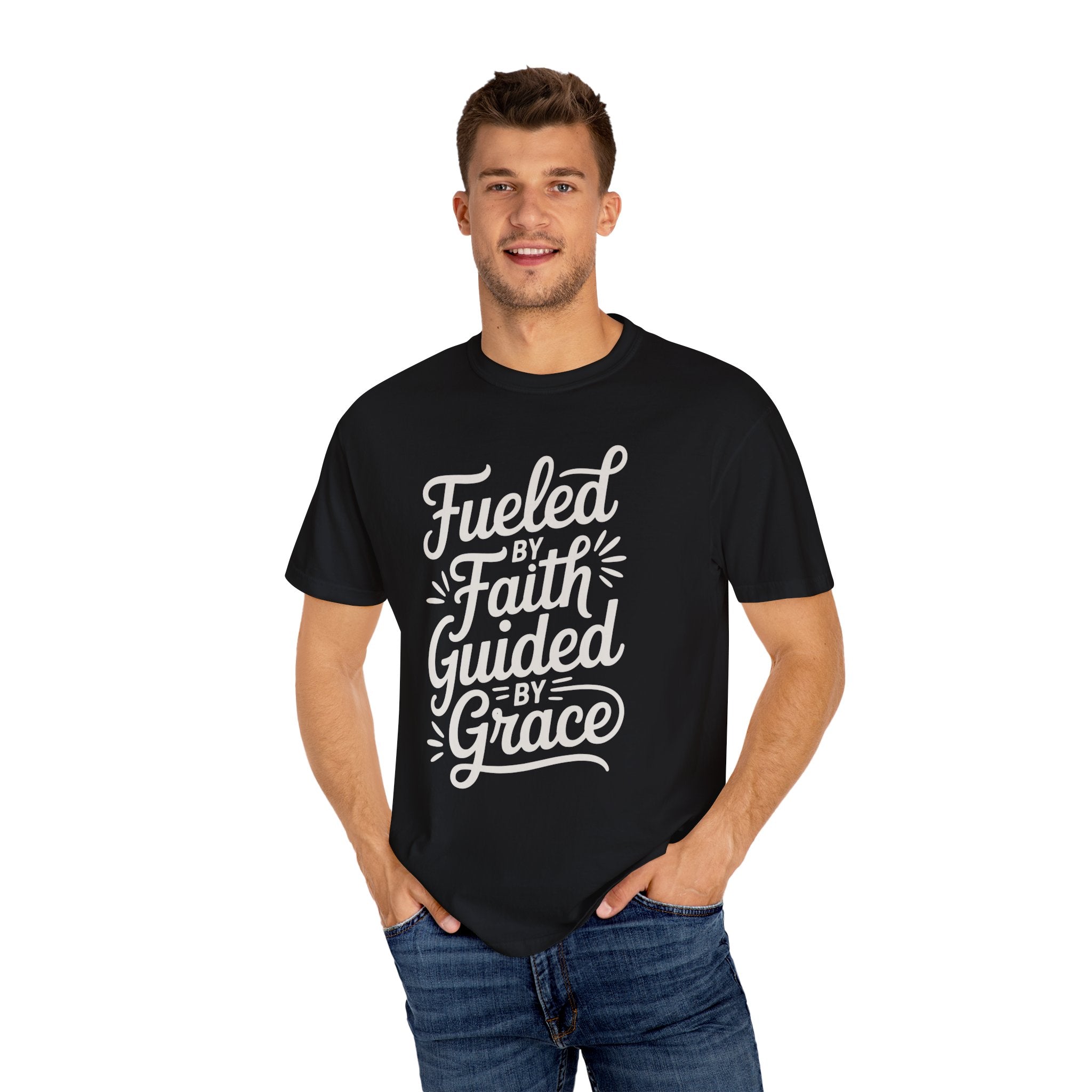 Fueled By Faith Guided By Grace Motivational Apparel