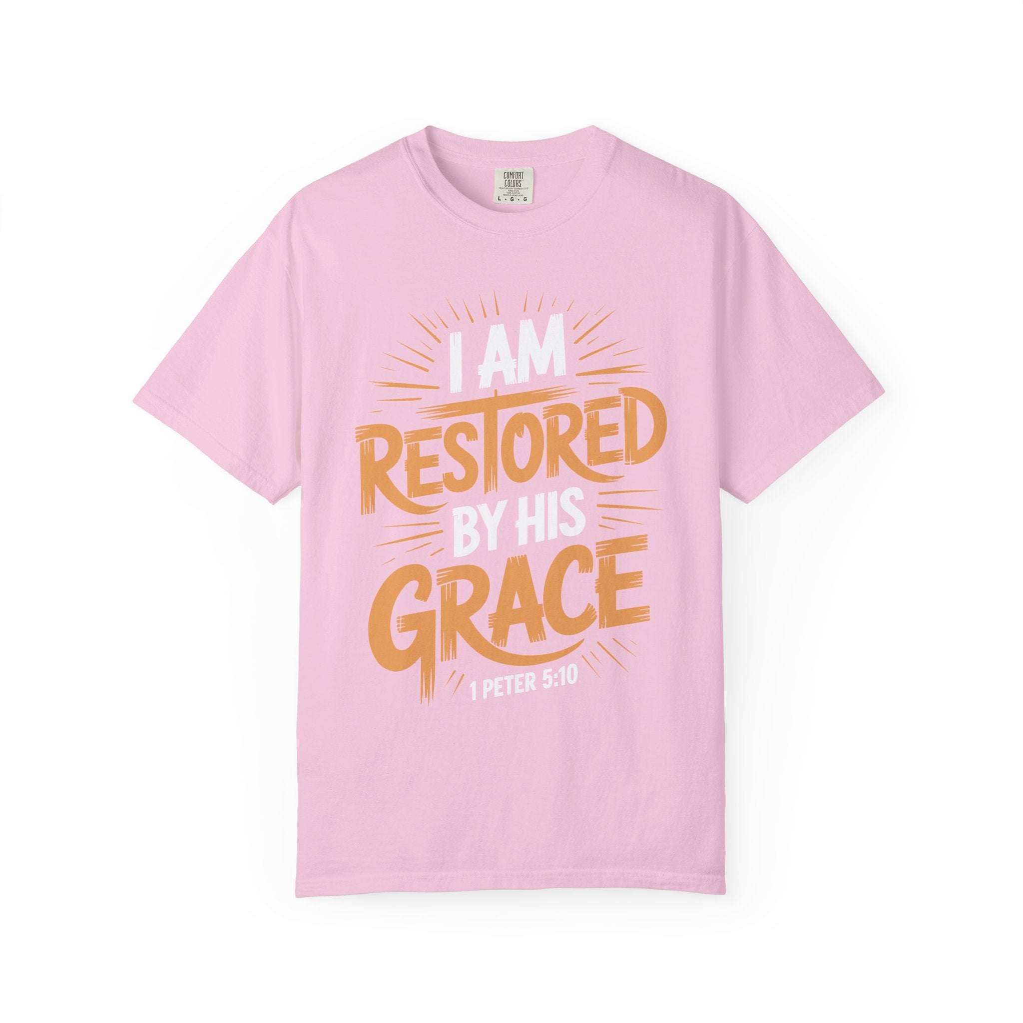 I Am Restored By His Grace Inspirational Graphic Tee