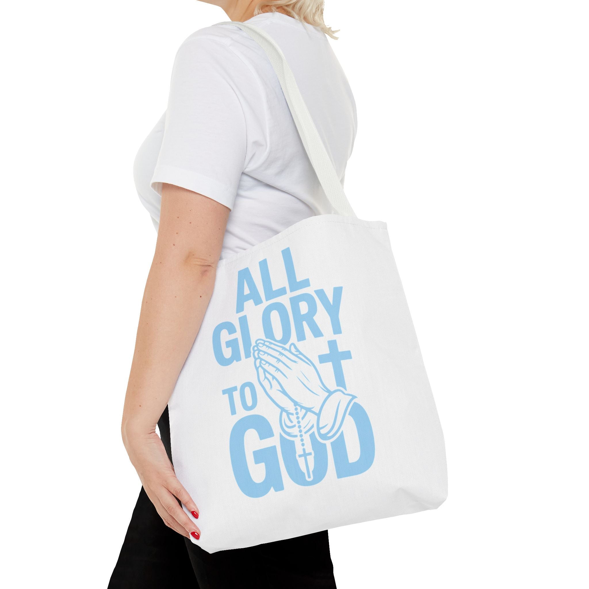 Faith-Inspired Tote Bag, All Glory to God, Christian Gift, Reusable Shopping Bag, Inspirational Tote, Church Event Carryall