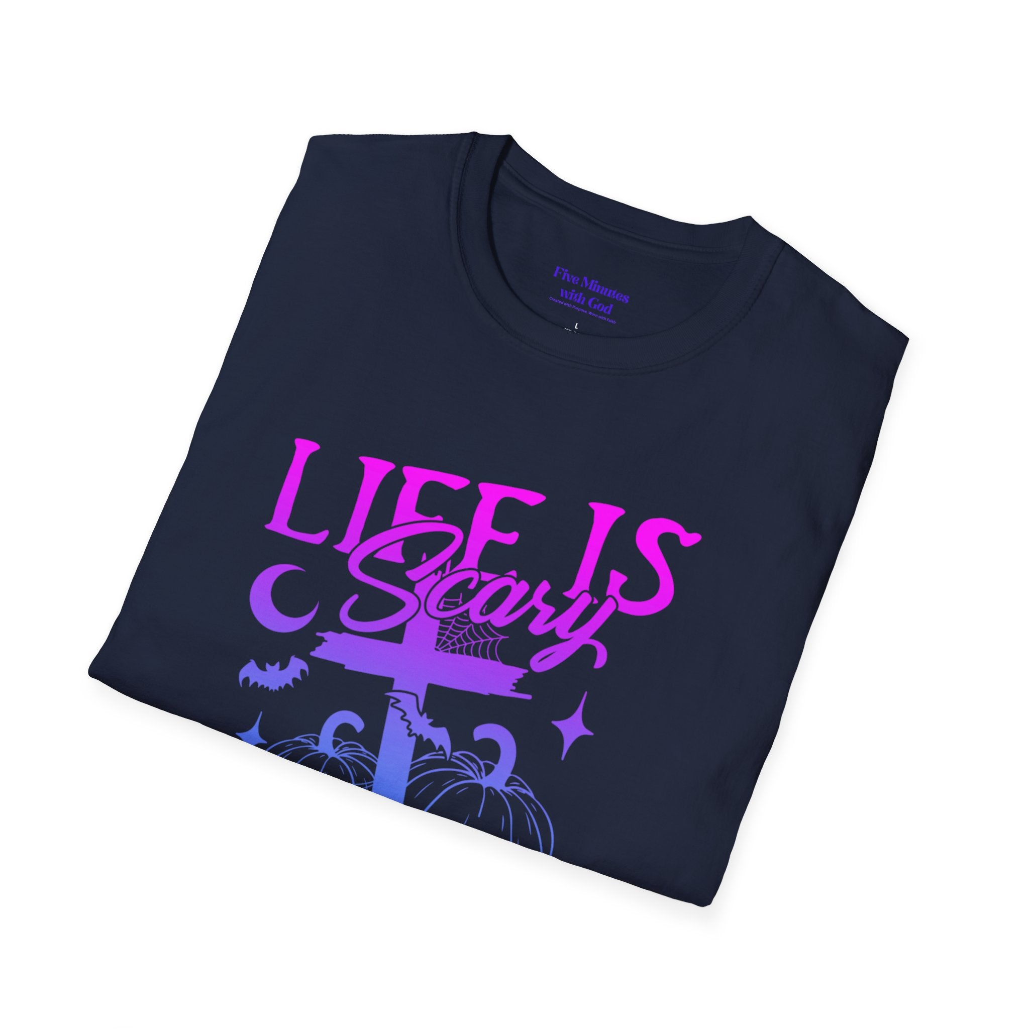 Life is Scary Without Jesus Unisex Softstyle T-Shirt - Faith-Based Graphic Tee, Halloween Outfit, Religious Apparel, Christian Gift, [...]