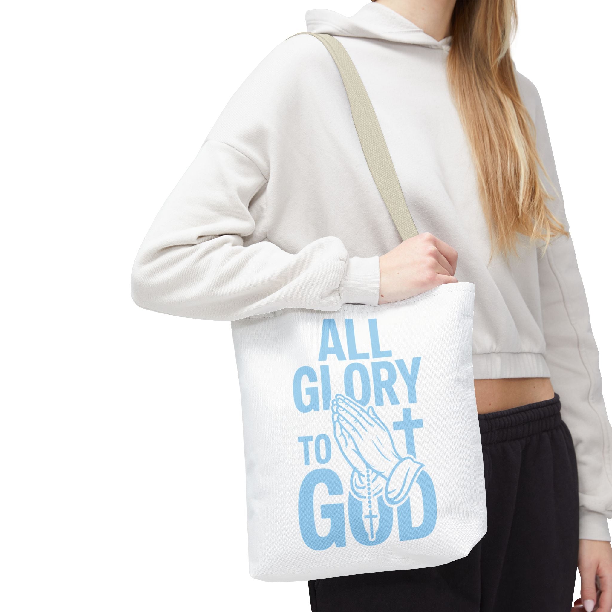 Faith-Inspired Tote Bag, All Glory to God, Christian Gift, Reusable Shopping Bag, Inspirational Tote, Church Event Carryall