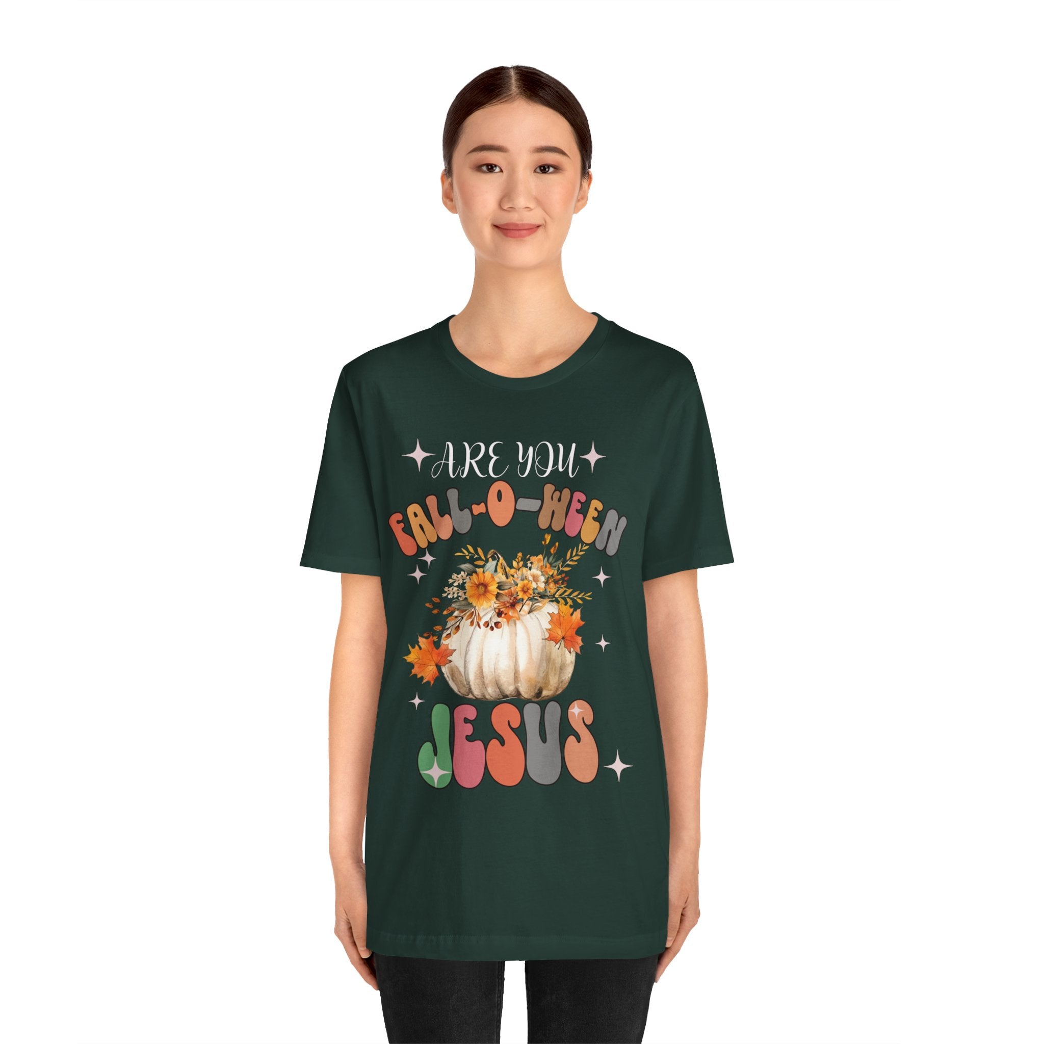 Fall-Themed Jesus Tee, Unisex Jersey T-Shirt, Cozy Autumn Apparel, Thanksgiving Gift, Fall Celebration Shirt, Christian Fashion