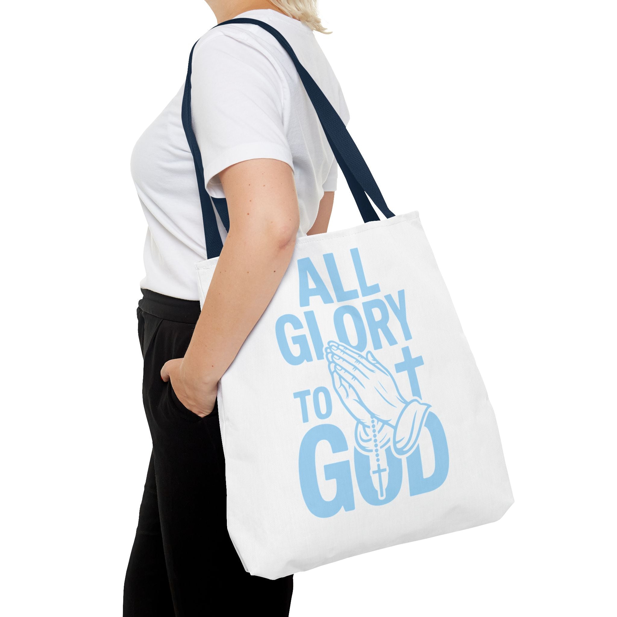 Faith-Inspired Tote Bag, All Glory to God, Christian Gift, Reusable Shopping Bag, Inspirational Tote, Church Event Carryall