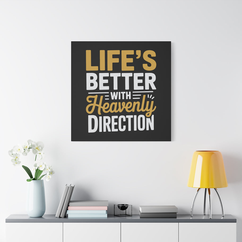 Heavenly Direction Canvas Wall Art, Inspirational Home Decor, Motivational Gift, Modern Wall Hanging, Perfect for Any Room
