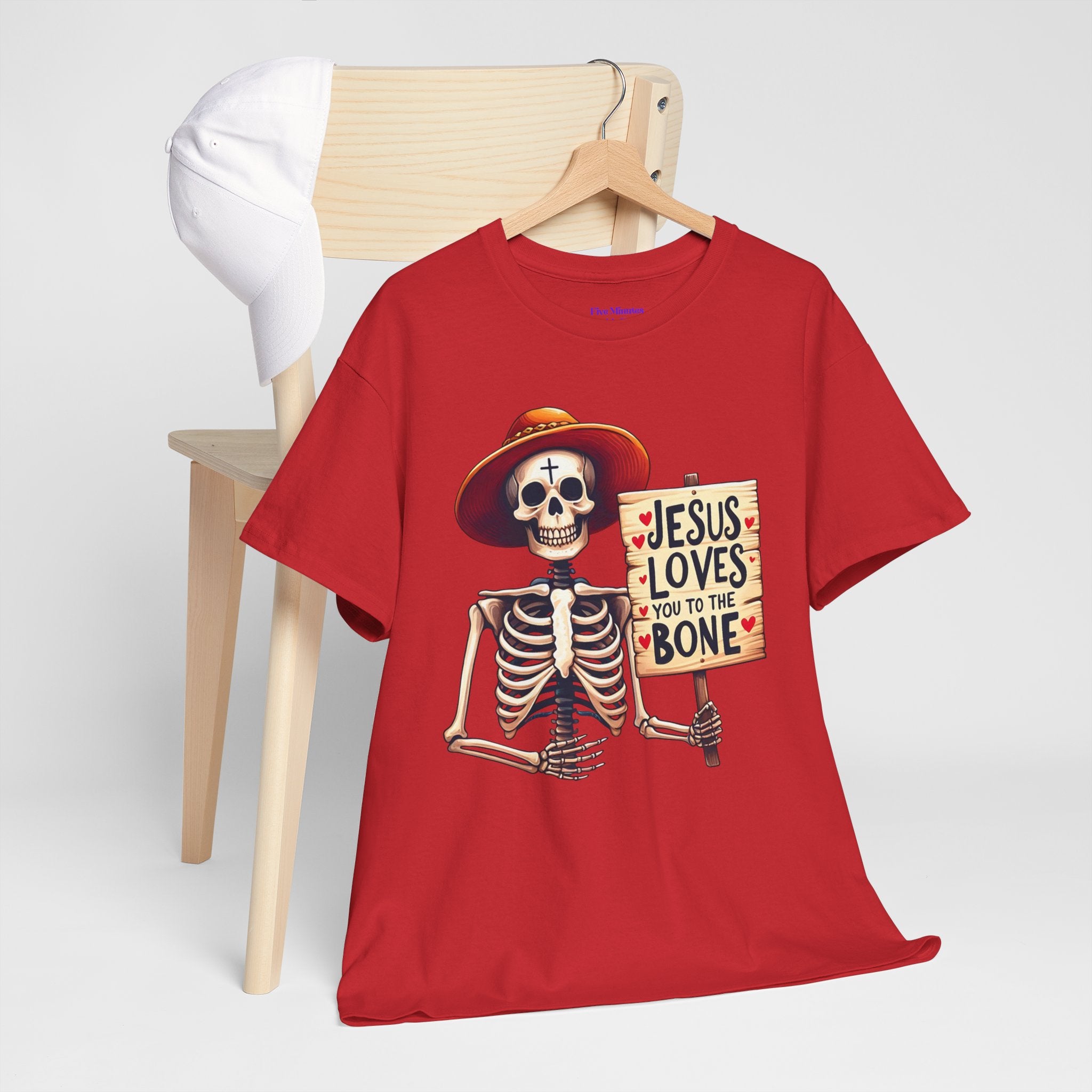 Jesus Loves You to the Bone Tee | Fun Skeleton Shirt, Unisex T-Shirt, Halloween Gift, Faith Apparel, Casual Wear, Holiday Shirt