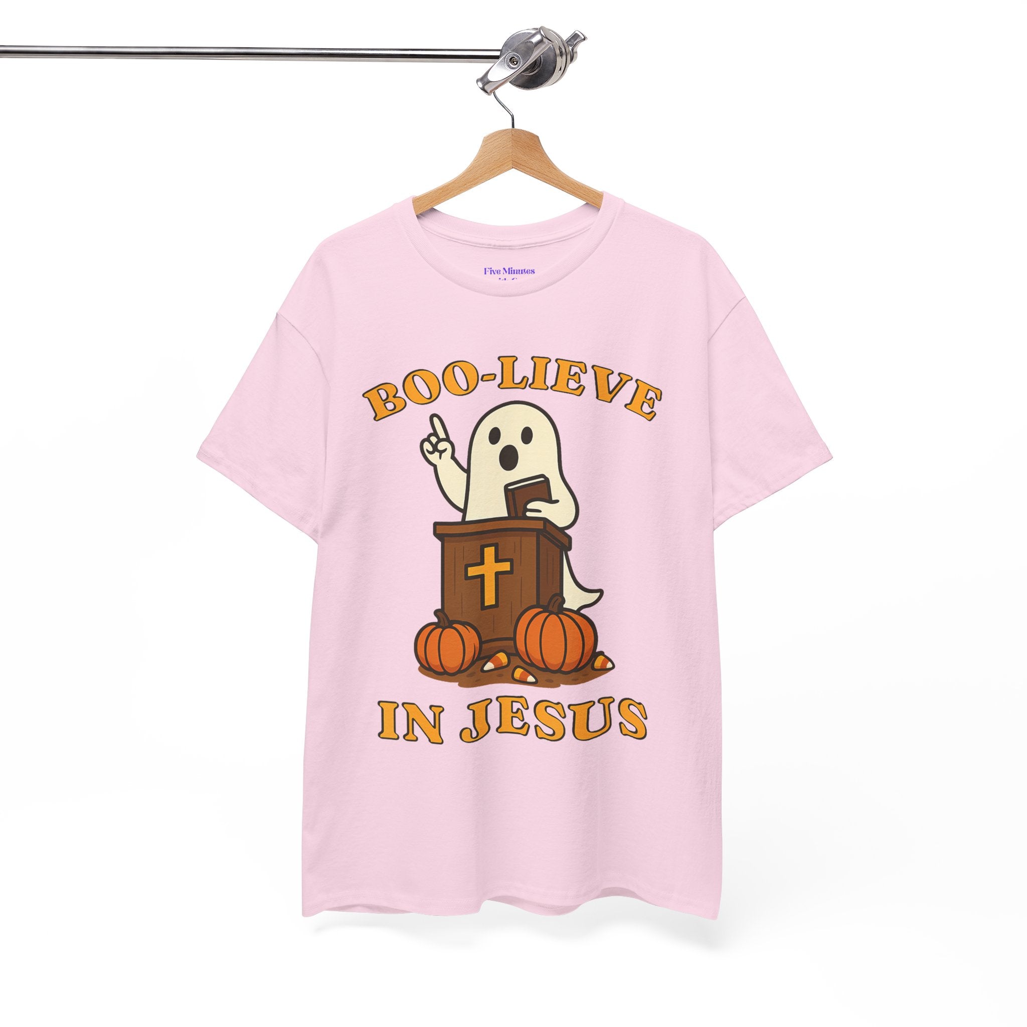 Boo-Lieve in Jesus Tee, Halloween Shirt, Unisex Cotton Tee, Fall Fashion, Religious T-Shirt, Spooky Season Apparel