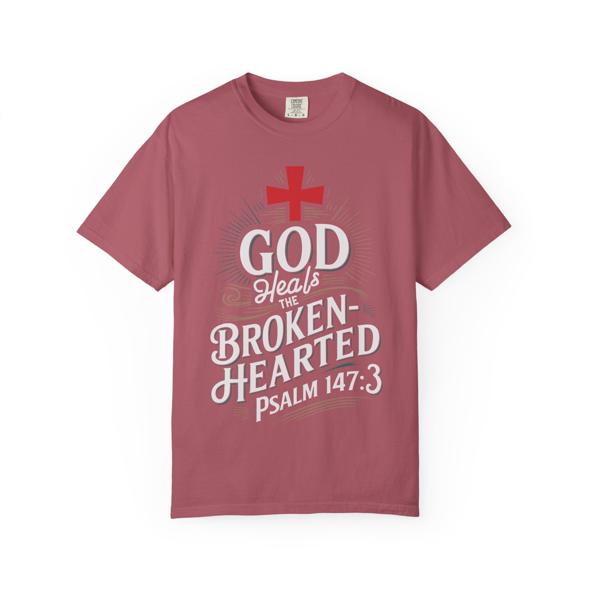 Faith-Inspired Unisex T-Shirt, God Heals The Broken-Hearted Tee