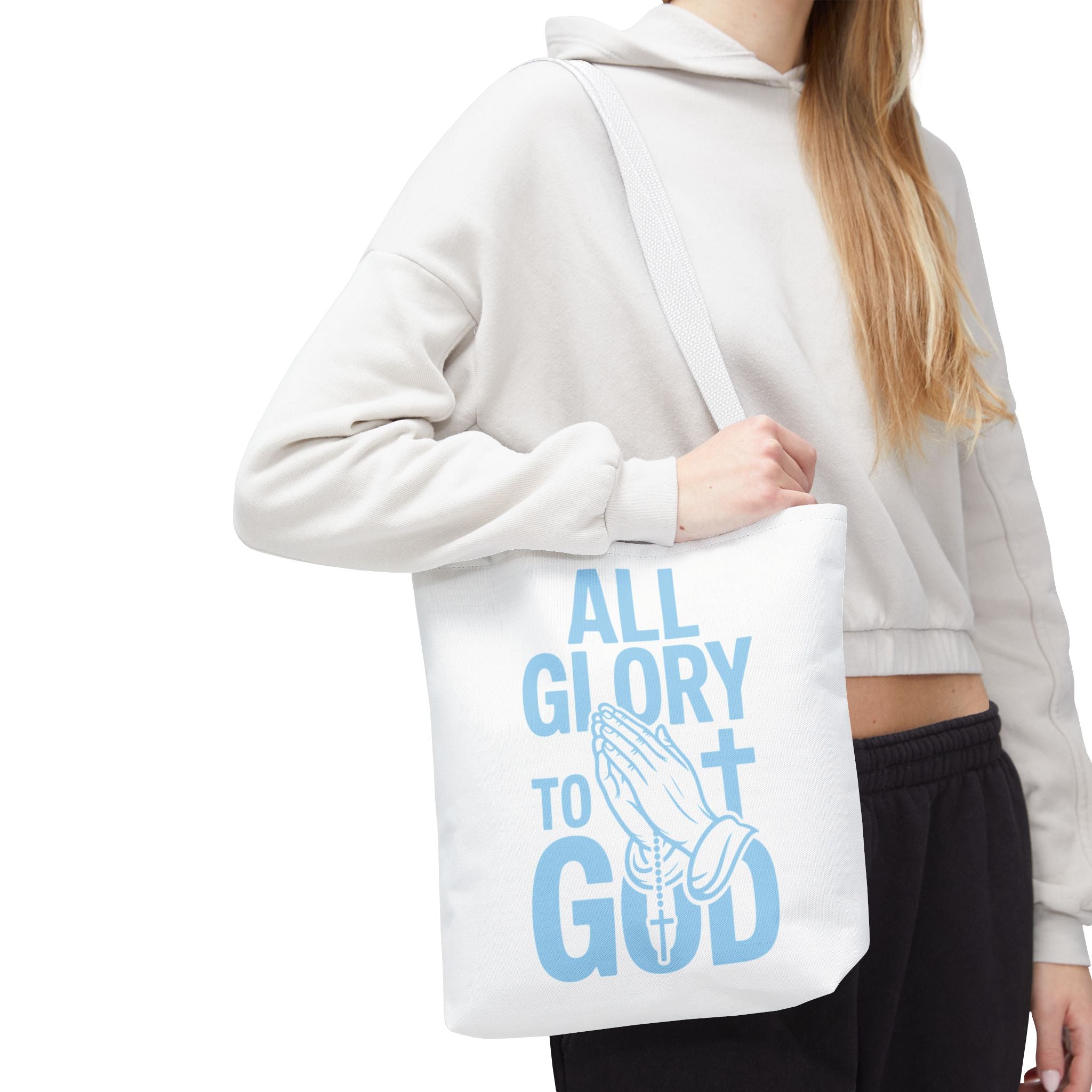 Faith-Inspired Tote Bag, All Glory to God, Christian Gift, Reusable Shopping Bag, Inspirational Tote, Church Event Carryall