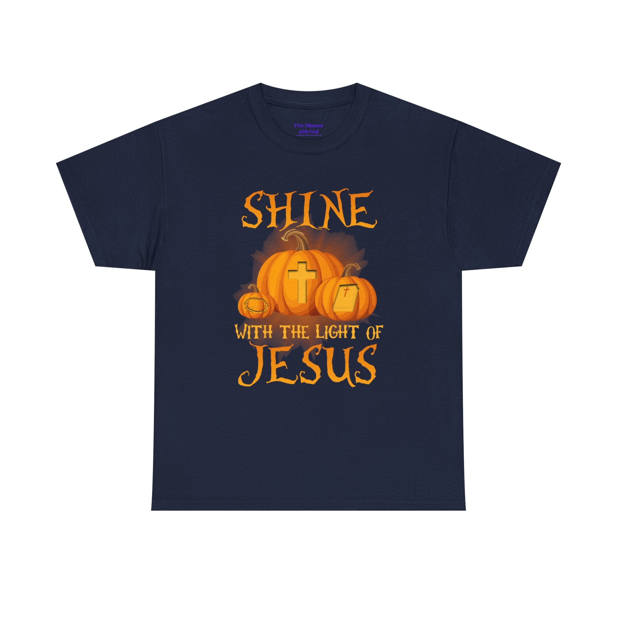 Pumpkin Jesus Unisex Cotton Tee, Faith Tee, Harvest Shirt, Fall Apparel, Christian T-Shirt