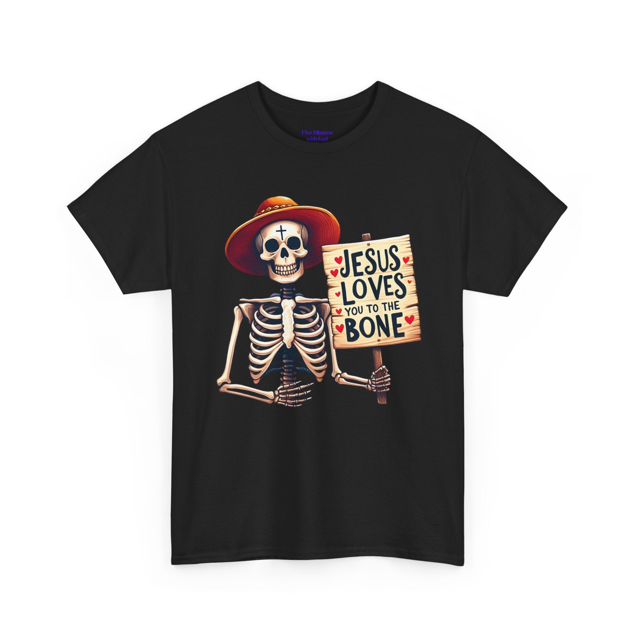 Jesus Loves You to the Bone Tee | Fun Skeleton Shirt, Unisex T-Shirt, Halloween Gift, Faith Apparel, Casual Wear, Holiday Shirt