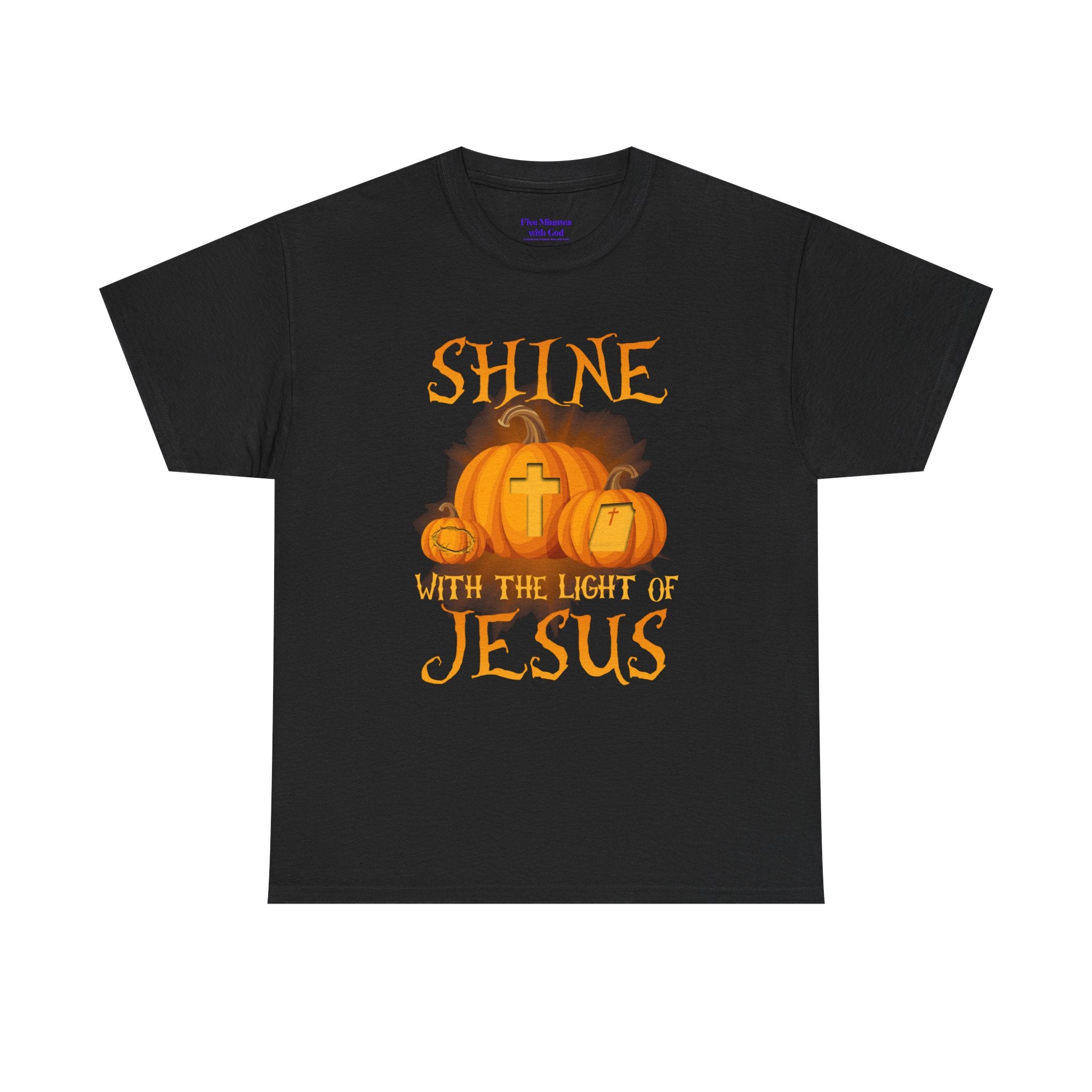 Pumpkin Jesus Unisex Cotton Tee, Faith Tee, Harvest Shirt, Fall Apparel, Christian T-Shirt