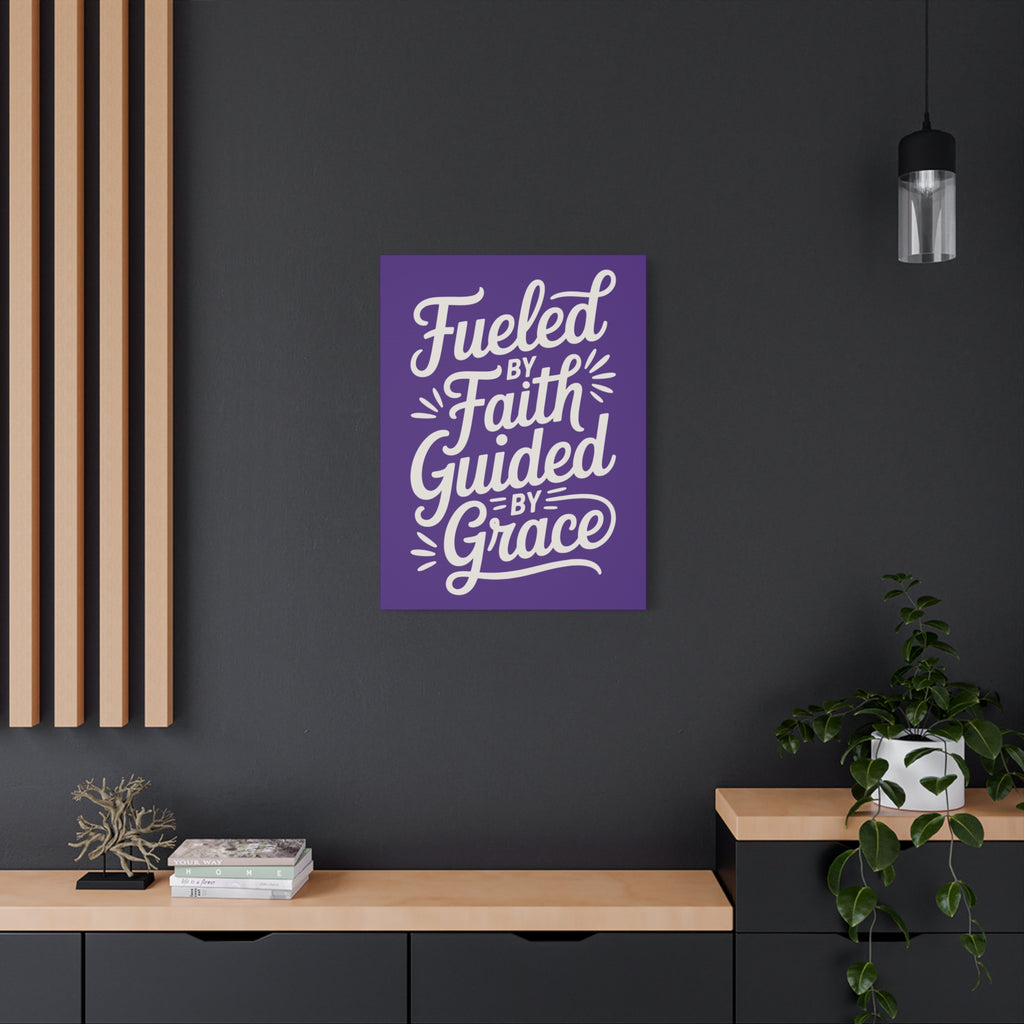 Purple Stretched Canvas Art, Motivational Wall Decor, Home Inspirational Art, Faith-Based Decor, Gift for Faith Lovers