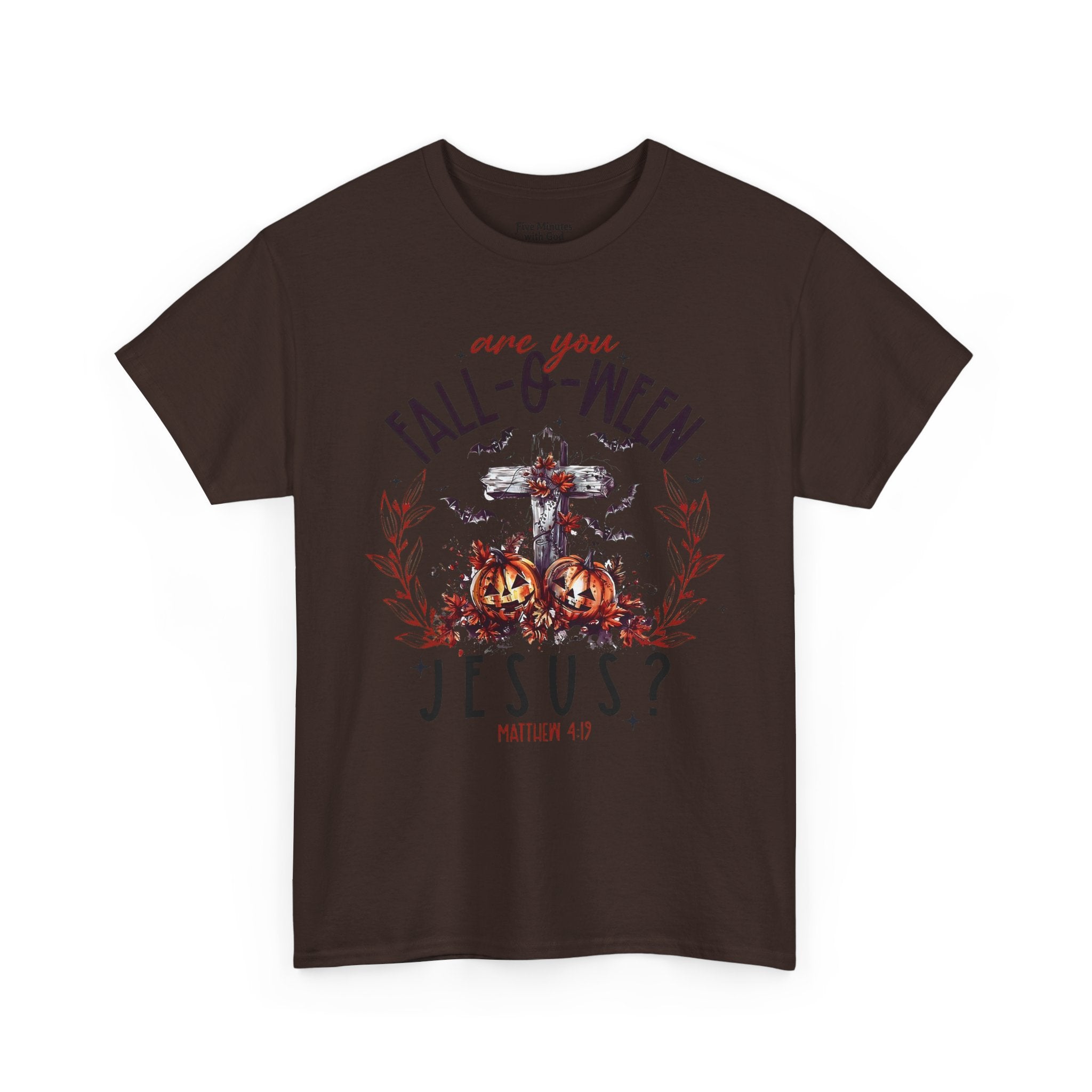 Fall-O-Ween Jesus Unisex Heavy Cotton Tee, Halloween Shirt, Christian T-Shirt, Autumn Apparel, Gift for Him/Her