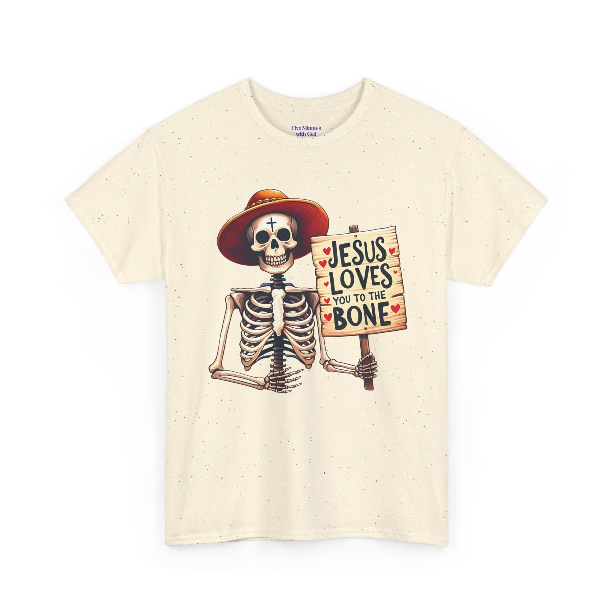 Jesus Loves You to the Bone Tee | Fun Skeleton Shirt, Unisex T-Shirt, Halloween Gift, Faith Apparel, Casual Wear, Holiday Shirt